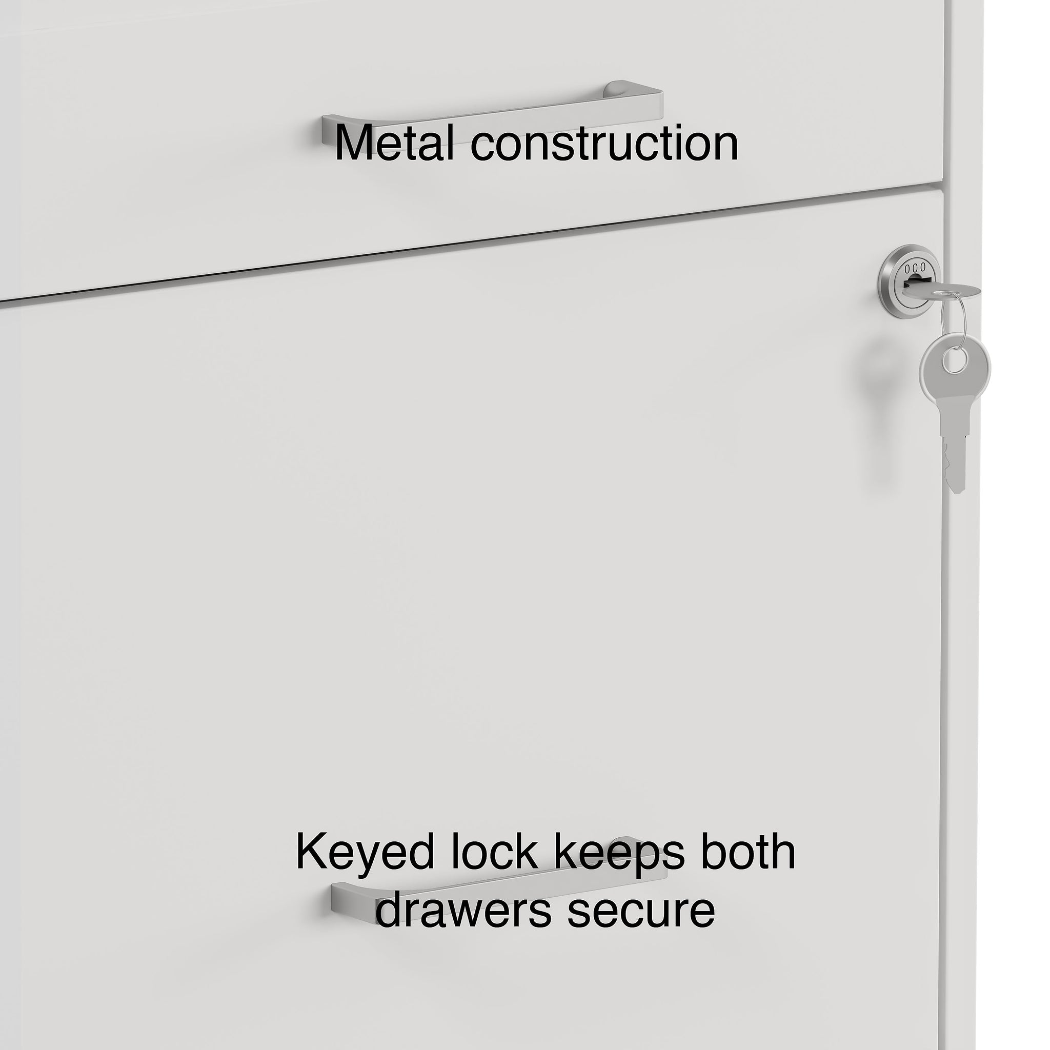 Staples 3-Drawer Light Duty Vertical File Cabinet, Locking, Letter, White, 18