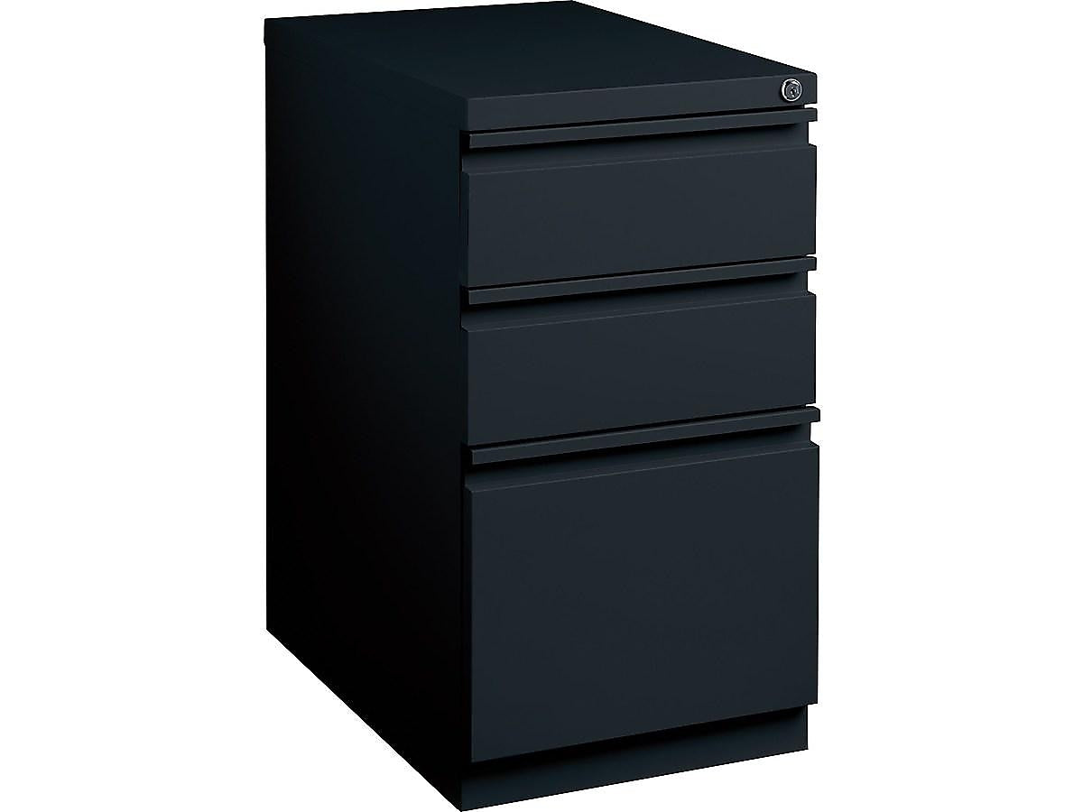 Staples 3-Drawer Vertical File Cabinet, Locking, Black, Letter, 22.88"D