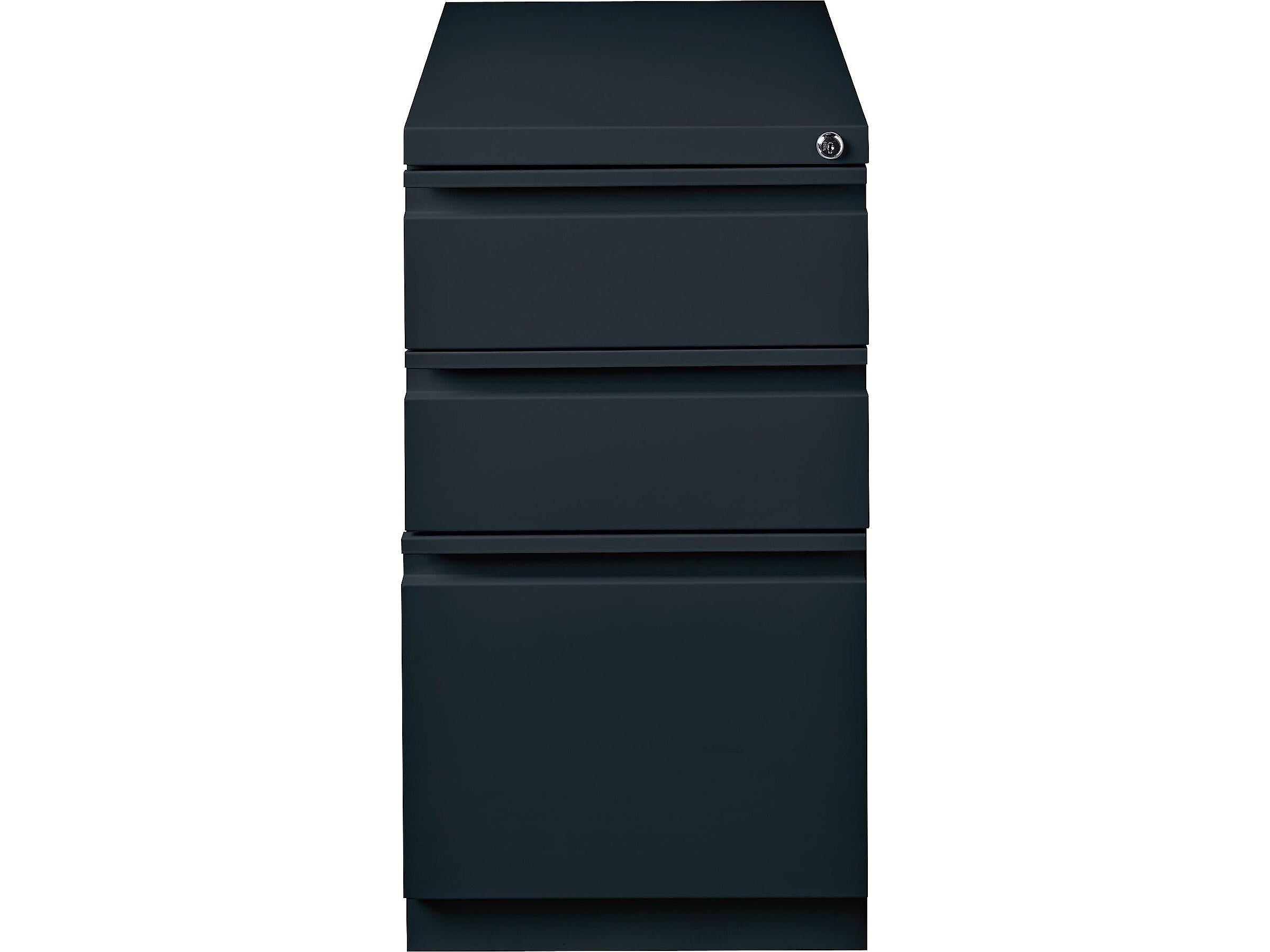 Staples 3-Drawer Vertical File Cabinet, Locking, Black, Letter, 22.88