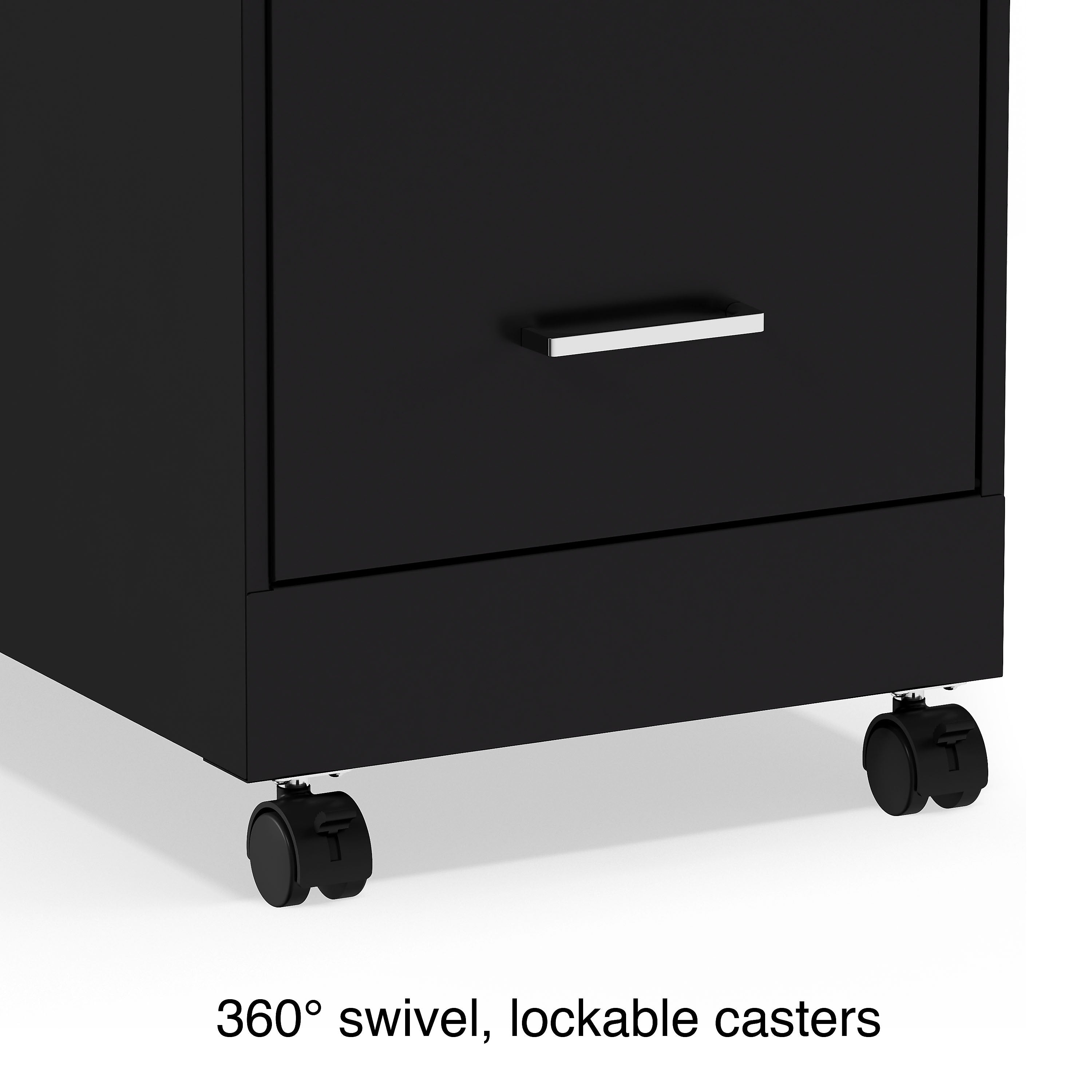 Staples 3-Drawer Vertical File Cabinet, Locking, Letter, Black, 19