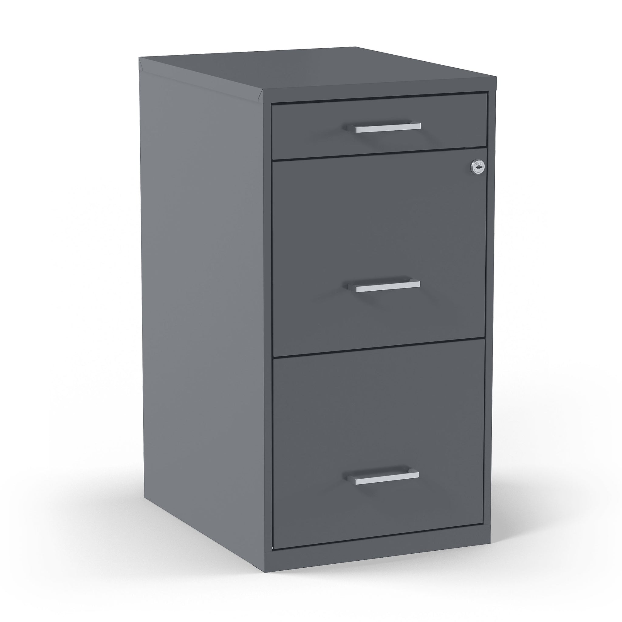 Staples 3-Drawer Vertical File Cabinet, Locking, Letter, Charcoal, 18
