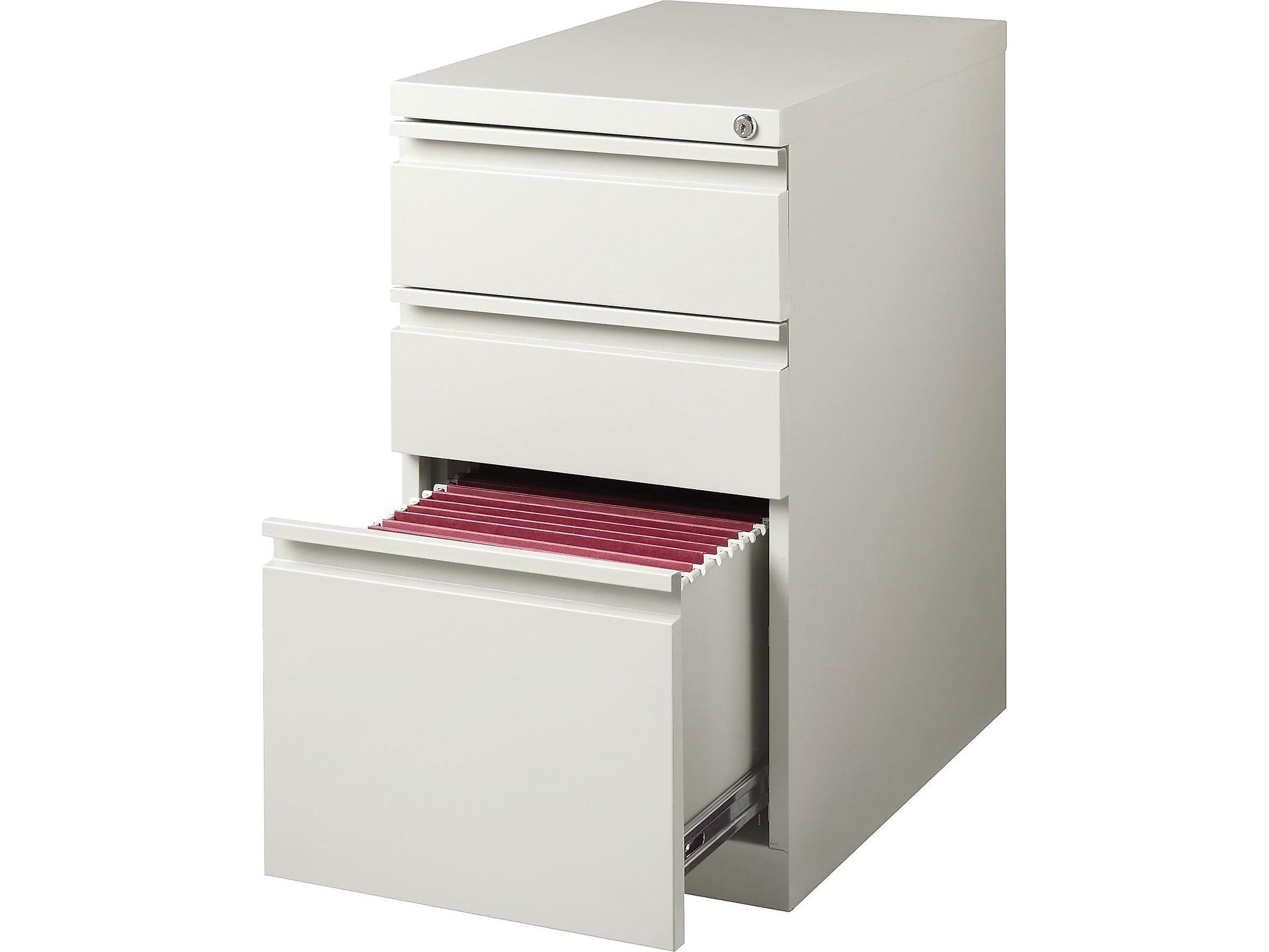 Staples 3 File Drawers Vertical File Cabinet, Locking, Gray, Letter, 19.88