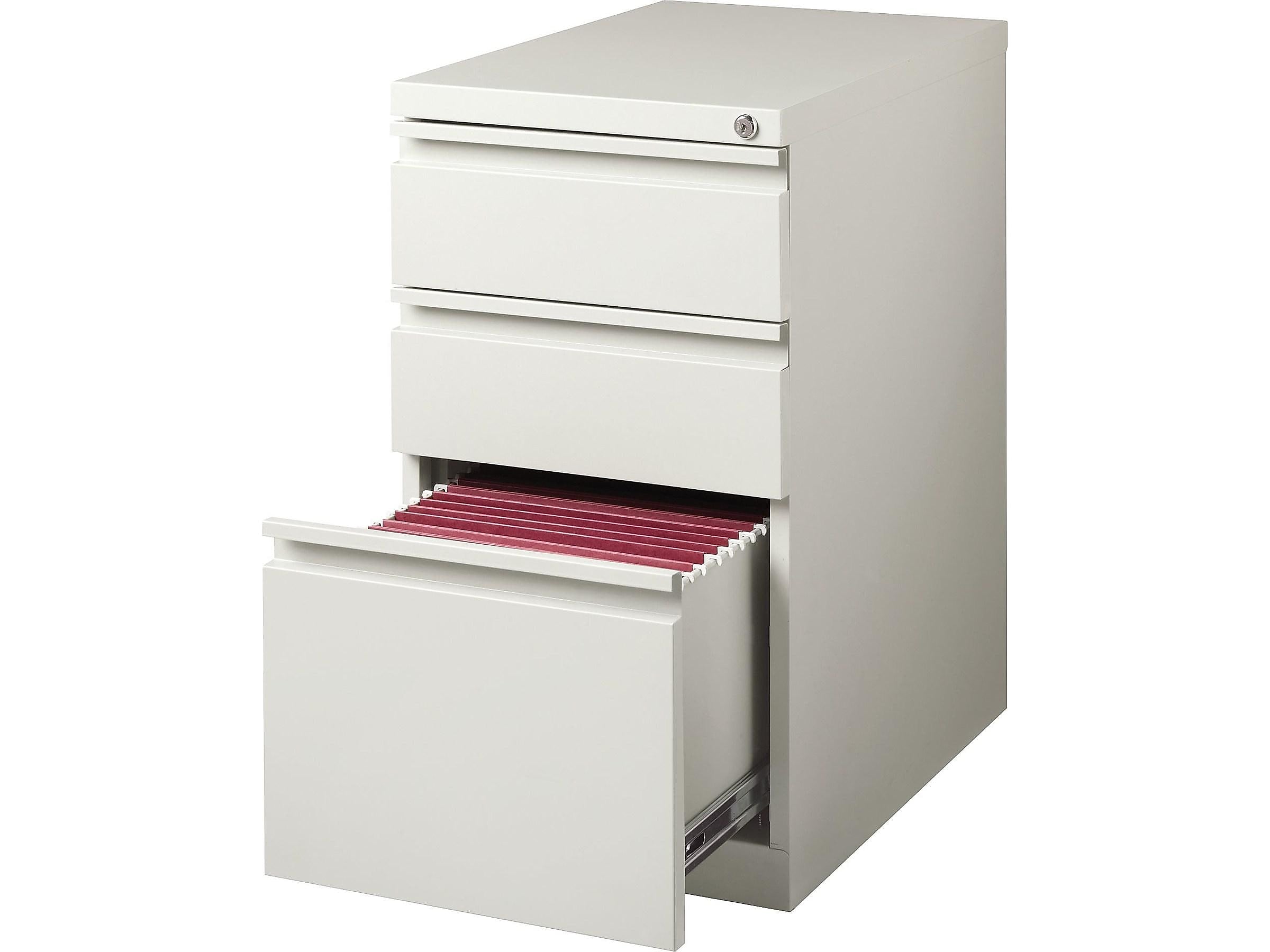 Staples 3 File Drawers Vertical File Cabinet, Locking, Gray, Letter, 19.88"D