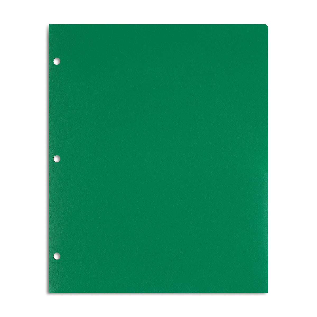 Staples 3-Hole Punched 2-Pocket Plastic Portfolio Folder, Green