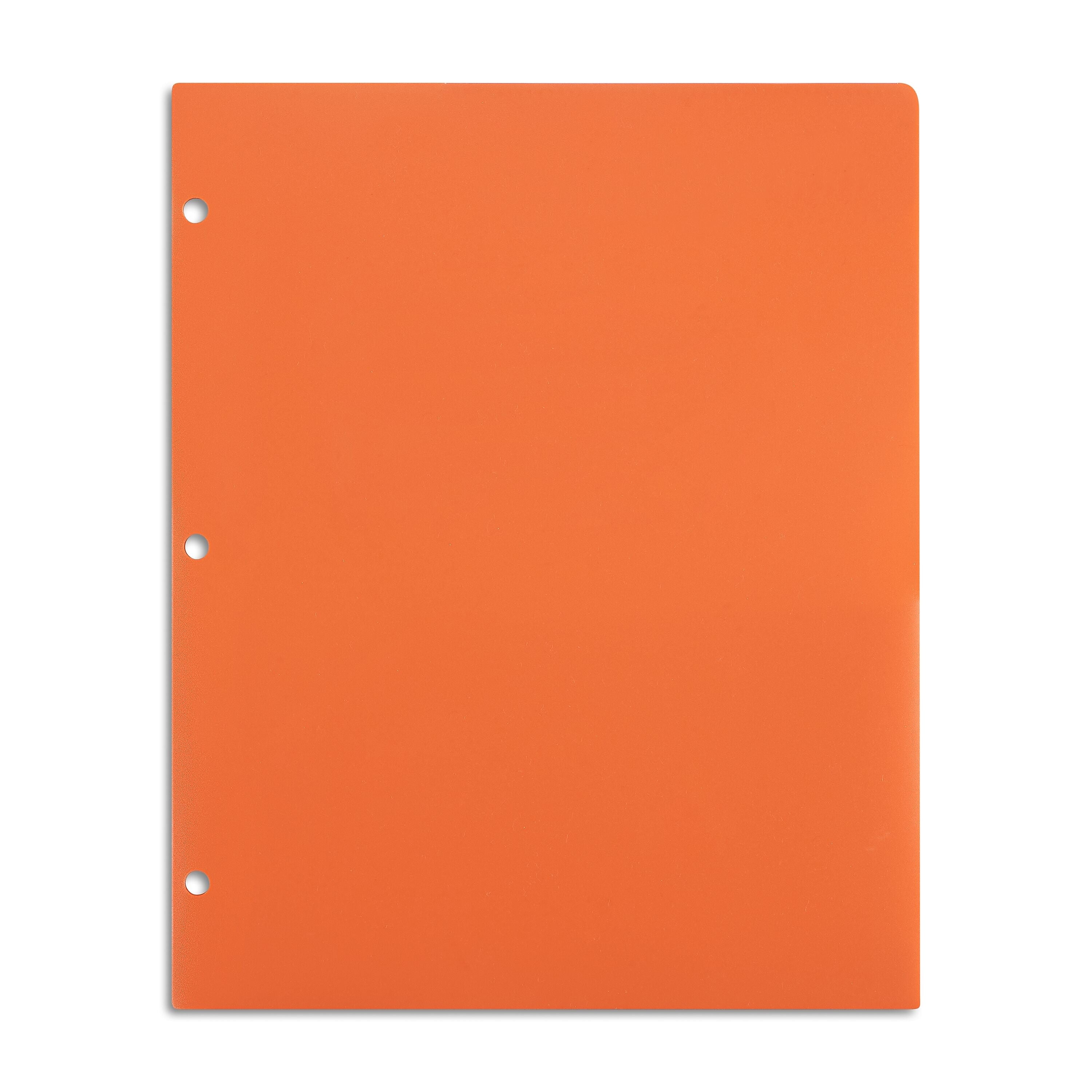 Staples 3-Hole Punched 2-Pocket Plastic Portfolio Folder, Orange