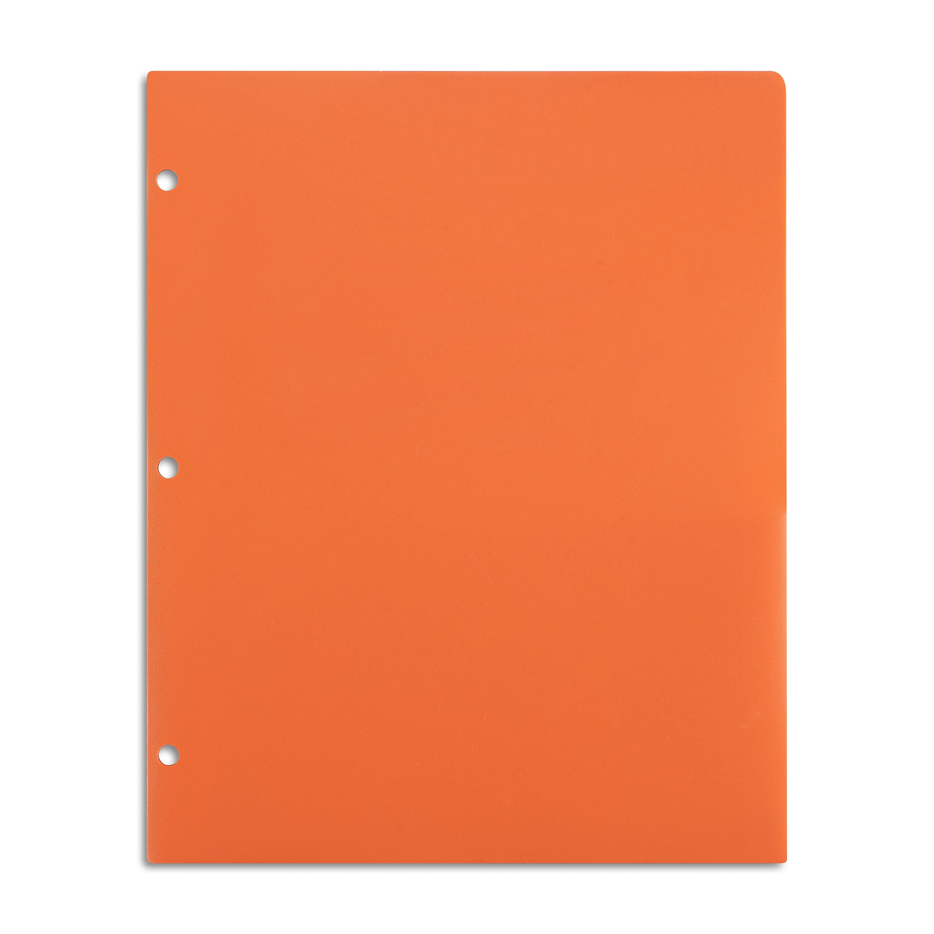 Staples 3-Hole Punched 2-Pocket Plastic Portfolio Folder, Orange