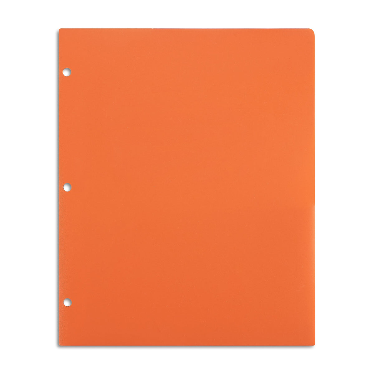 Staples 3-Hole Punched 2-Pocket Plastic Portfolio Folder, Orange