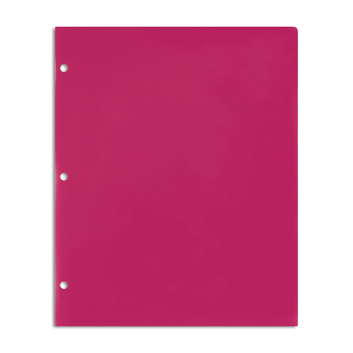 Staples 3-Hole Punched 2-Pocket Plastic Portfolio Folder, Pink