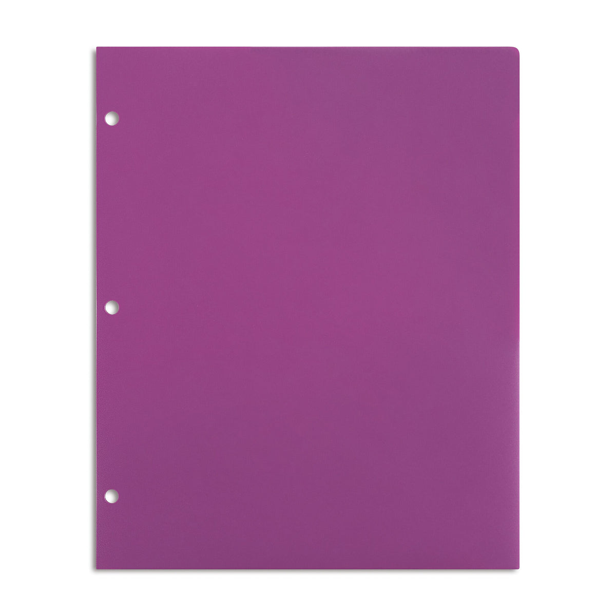 Staples 3-Hole Punched 2-Pocket Plastic Portfolio Folder, Purple