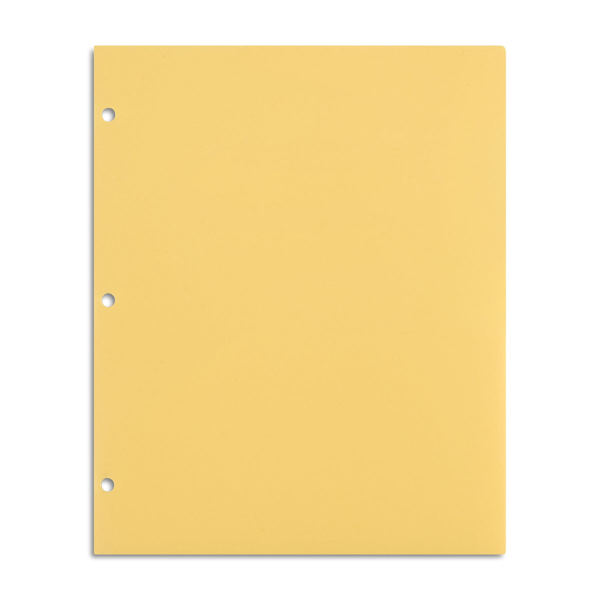 Staples 3-Hole Punched 2-Pocket Plastic Portfolio Folder, Yellow