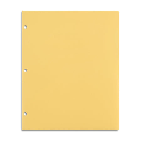 Staples 3-Hole Punched 2-Pocket Plastic Portfolio Folder, Yellow