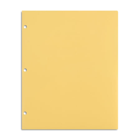 Staples 3-Hole Punched 2-Pocket Plastic Portfolio Folder, Yellow