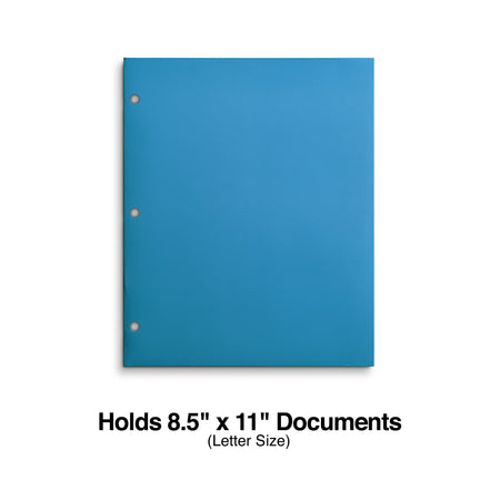 Staples 3-Hole Punched 4-Pocket Paper Folder, Blue