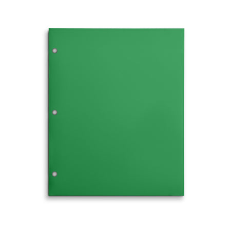 Staples 3-Hole Punched 4-Pocket Paper Folder, Green