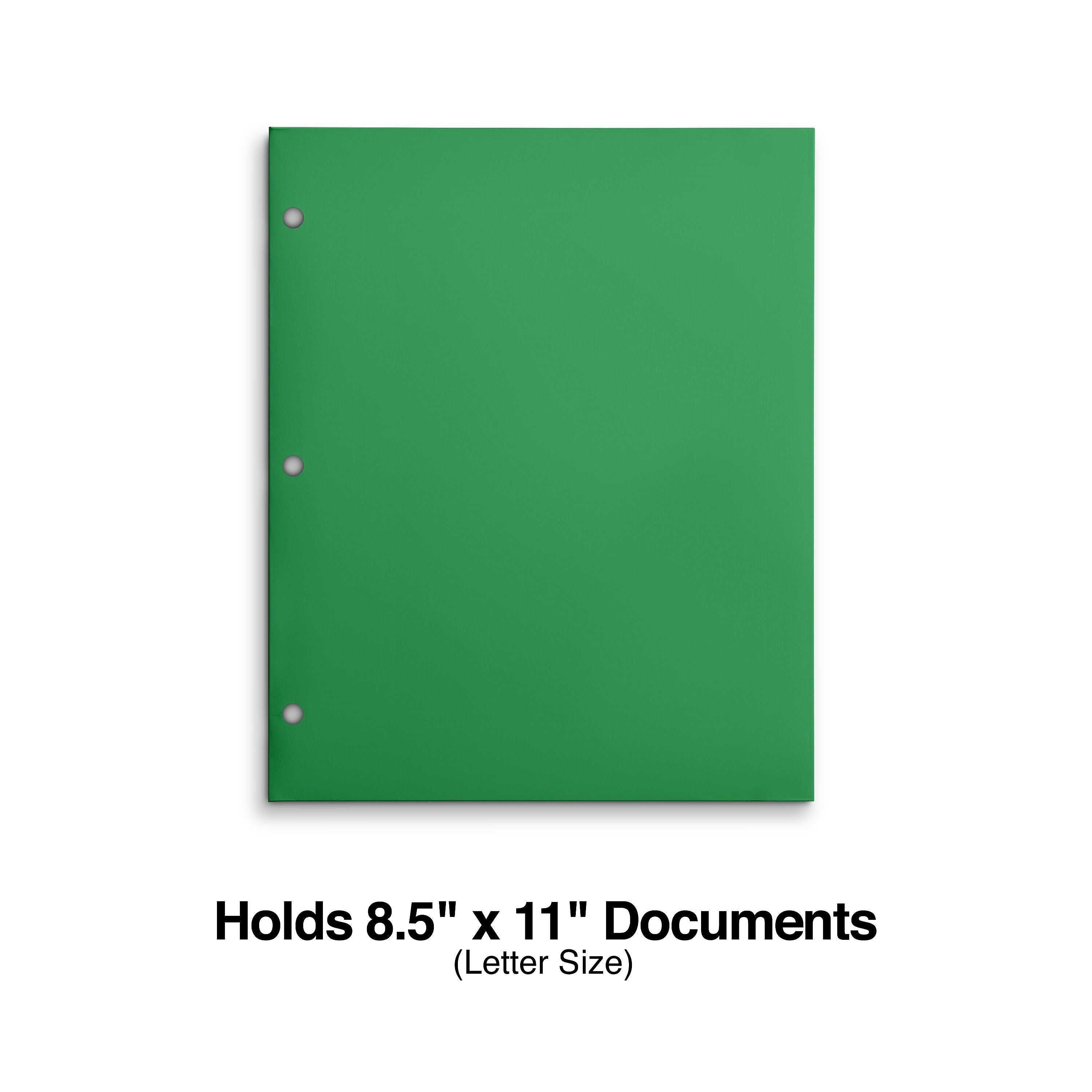 Staples 3-Hole Punched 4-Pocket Paper Folder, Green