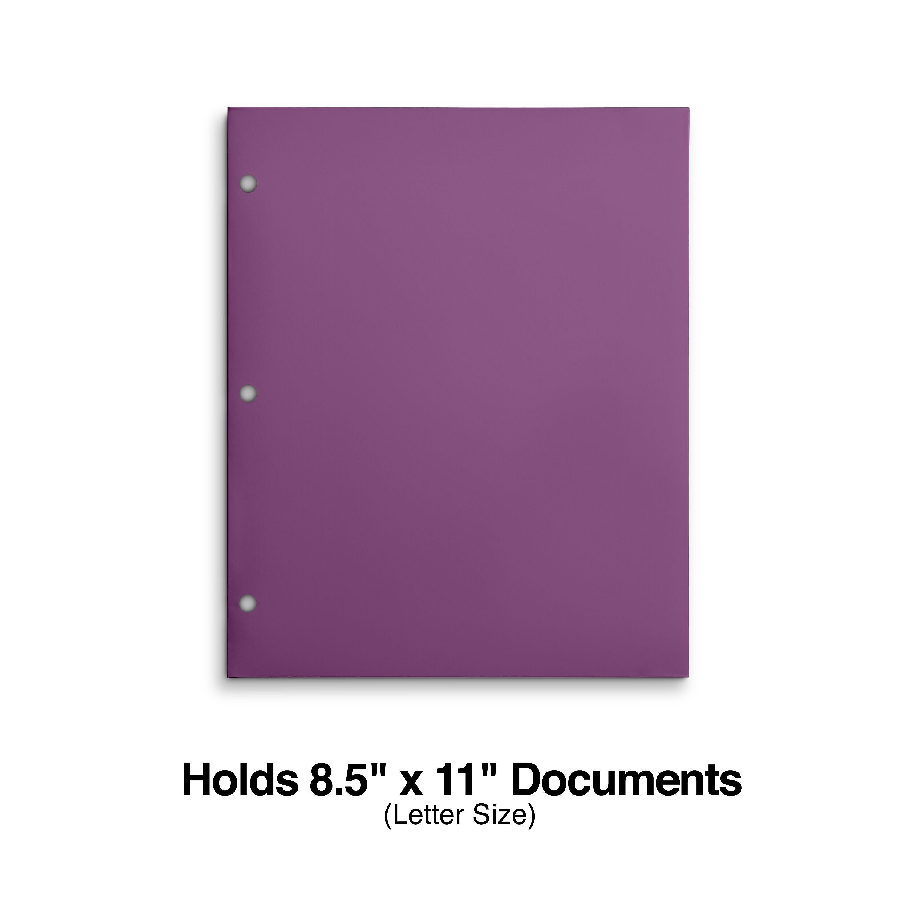 Staples 3-Hole Punched 4-Pocket Paper Folder, Purple