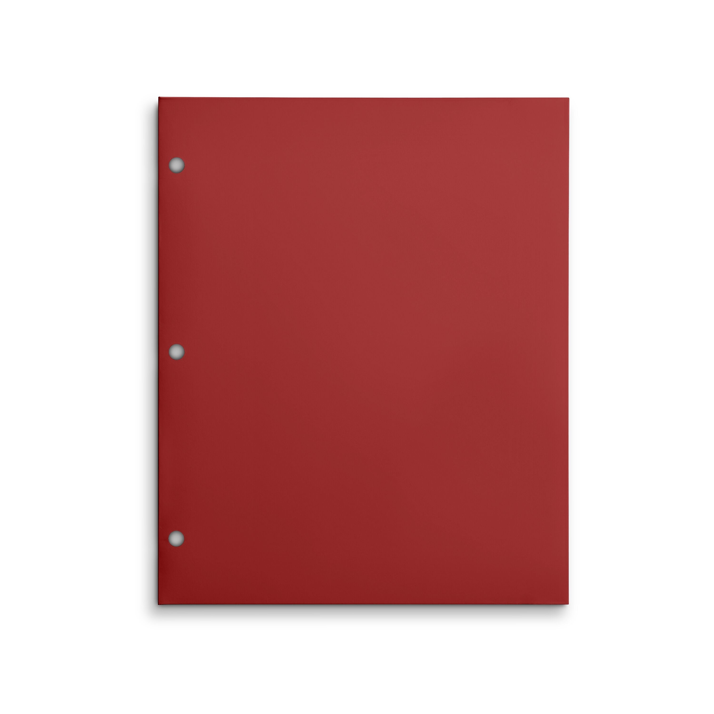 Staples 3-Hole Punched 4-Pocket Paper Folder, Red