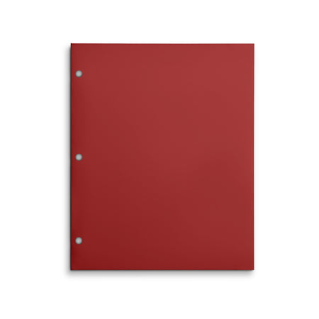 Staples 3-Hole Punched 4-Pocket Paper Folder, Red