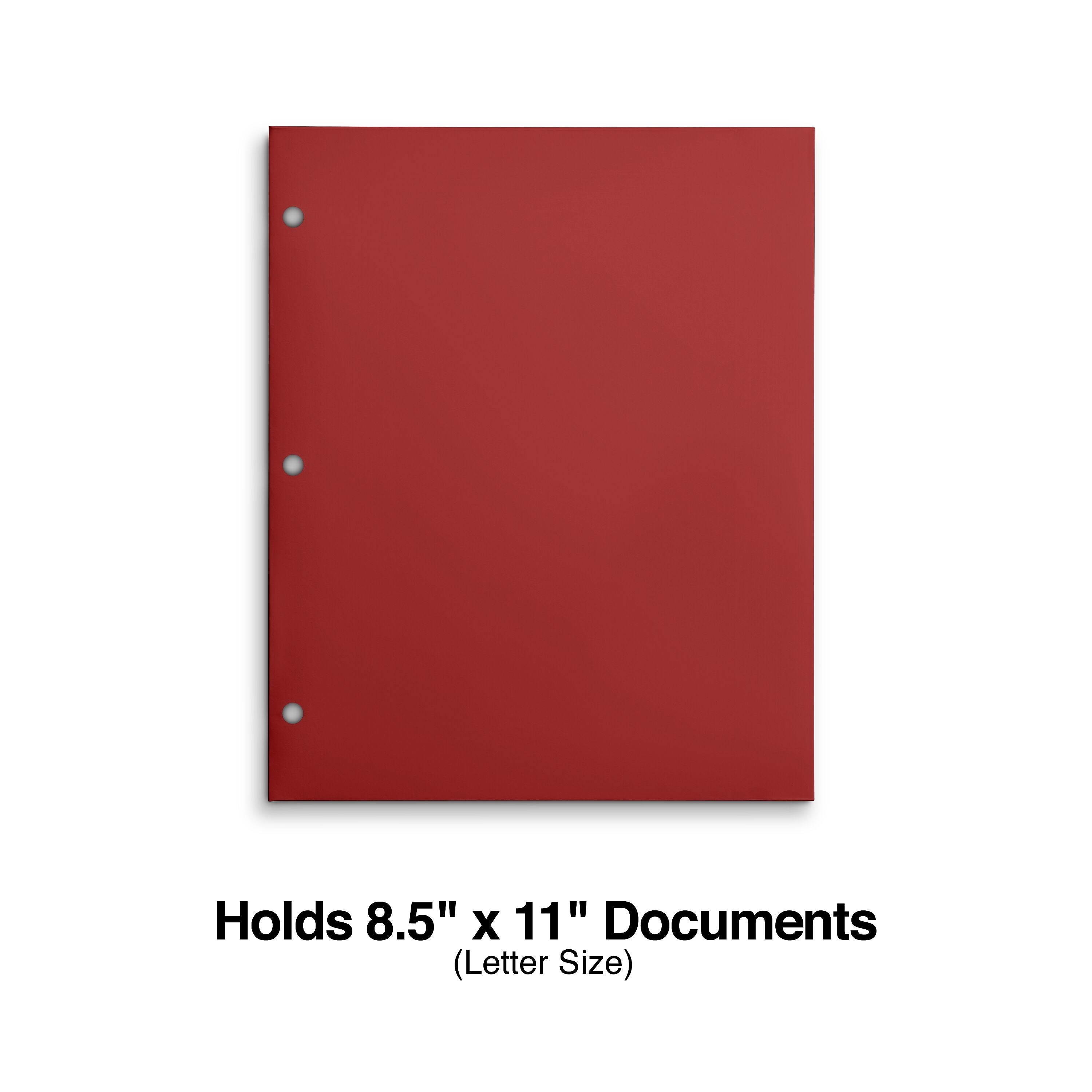 Staples 3-Hole Punched 4-Pocket Paper Folder, Red