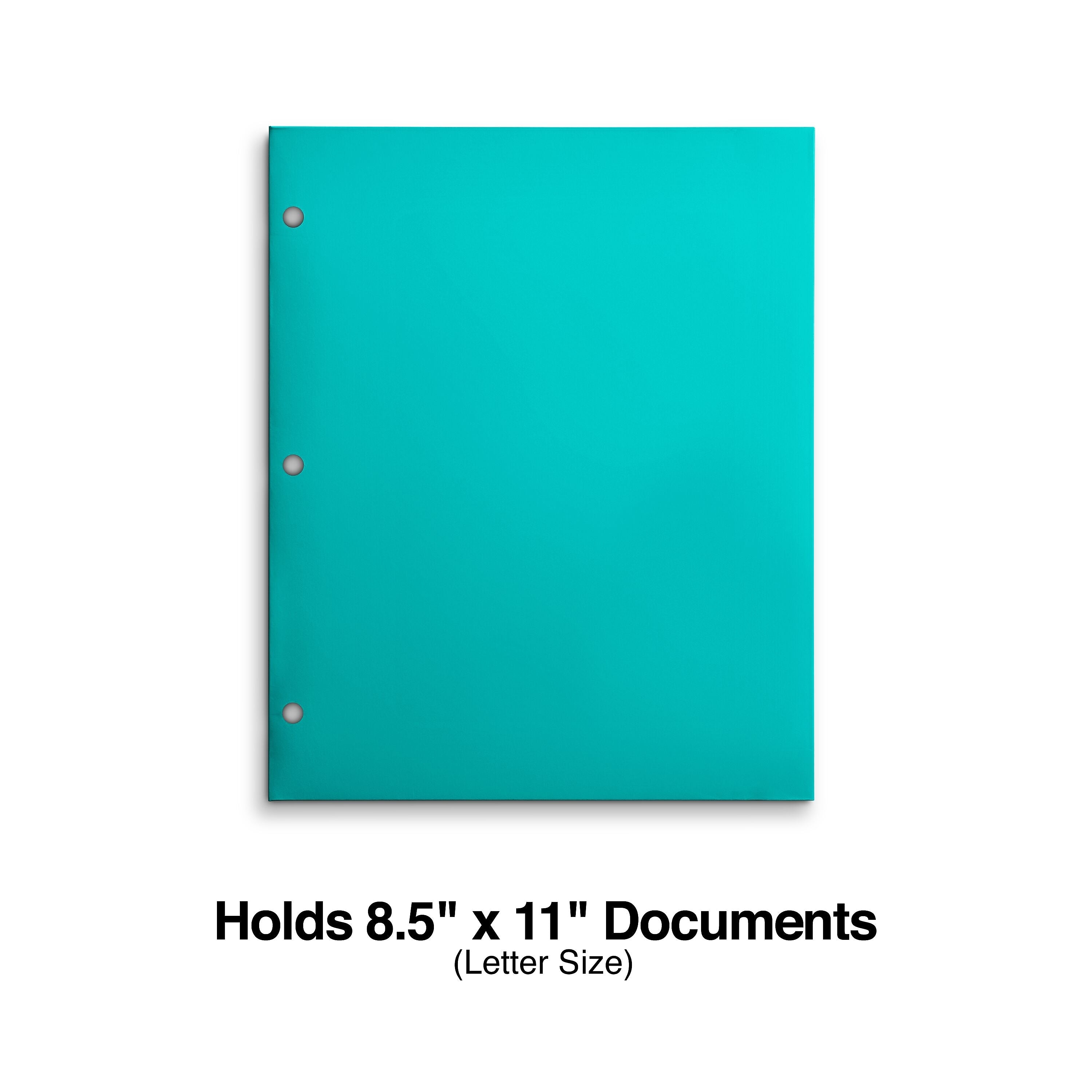 Staples 3-Hole Punched 4-Pocket Paper Folder, Teal