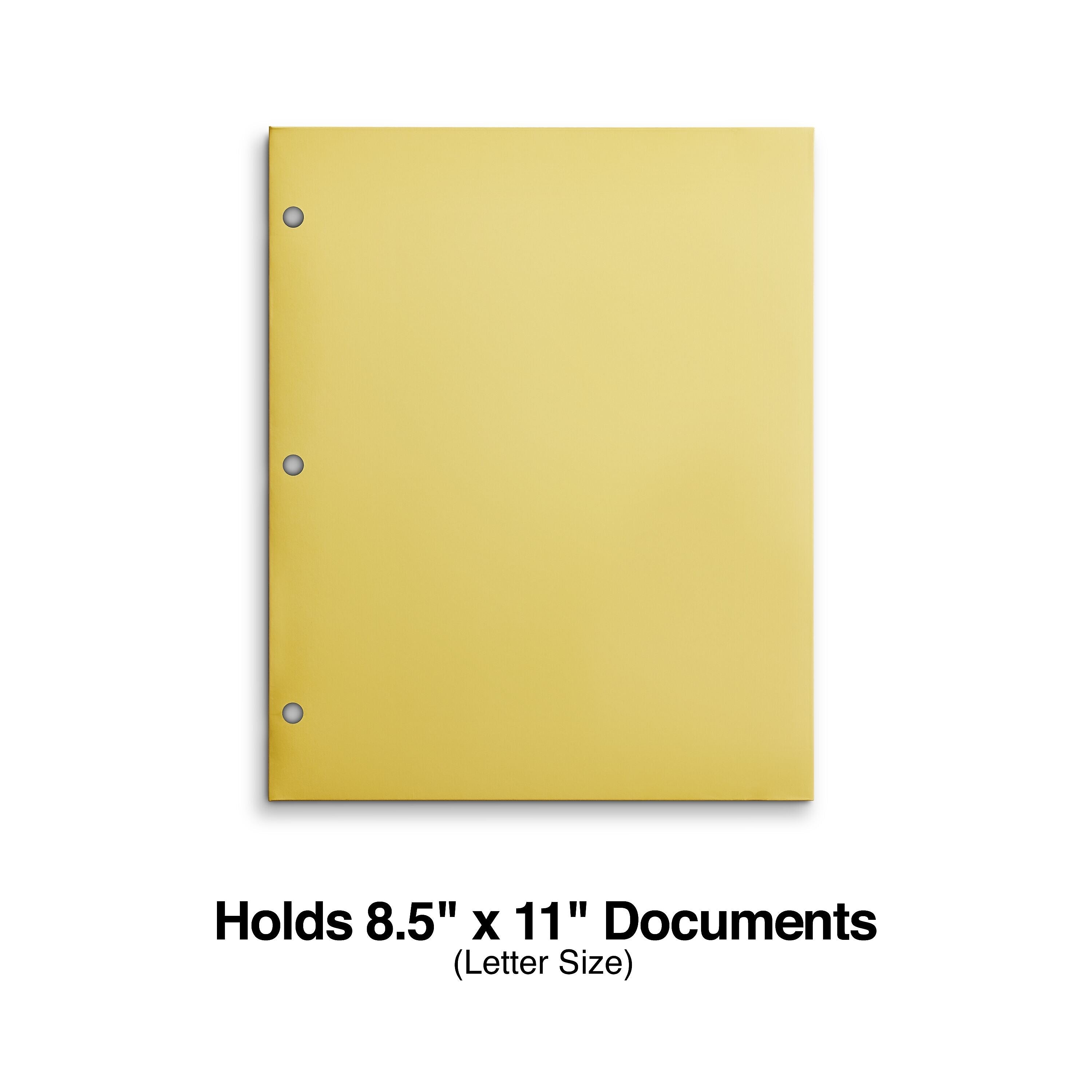 Staples 3-Hole Punched 4-Pocket Paper Folder, Yellow