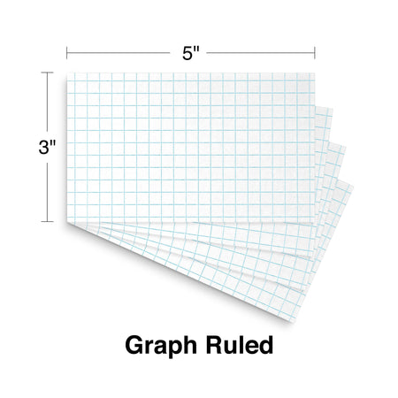 Staples 3" x 5" Index Cards, Graph Ruled, White, 100/Pack