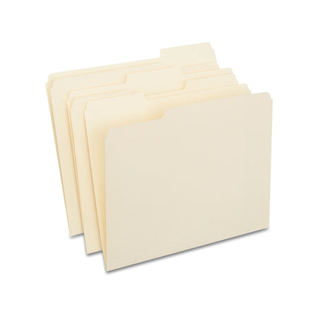 Staples® 30% Recycled File Folders, 1/3-Cut Tab, Letter Size, Manila, 250/Box