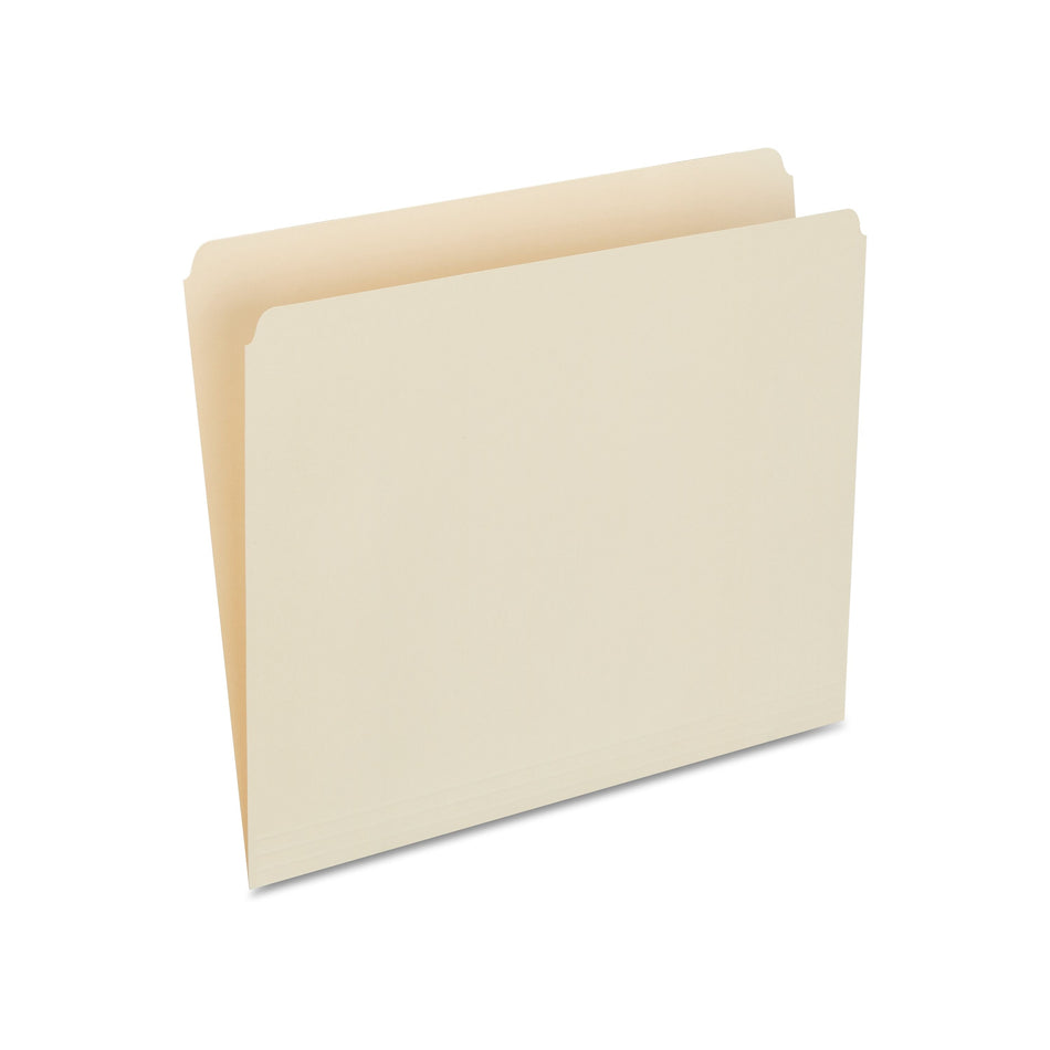 Staples® 30% Recycled File Folders, Single Tab, Letter Size, Manilla, 100/Box