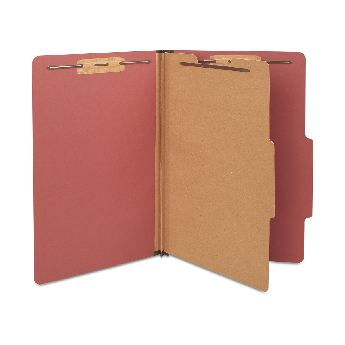 Staples® 30% Recycled Pressboard Classification Folder, 1-Dividers, 1 3/4" Expansion, Legal Size, Red, 10/Box