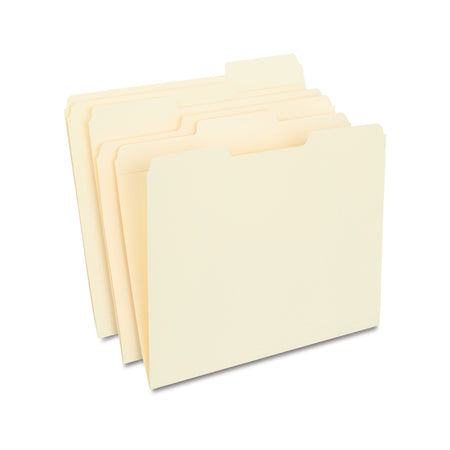 Staples 30% Recycled Reinforced File Folders, 1/3-Cut Tab, Letter Size, Manila, 100/Box