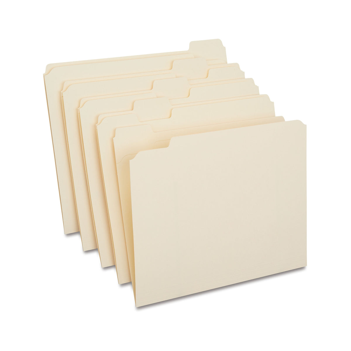 Staples 30% Recycled Reinforced File Folders, 1/5-Cut Tab, Letter Size, 100/Box