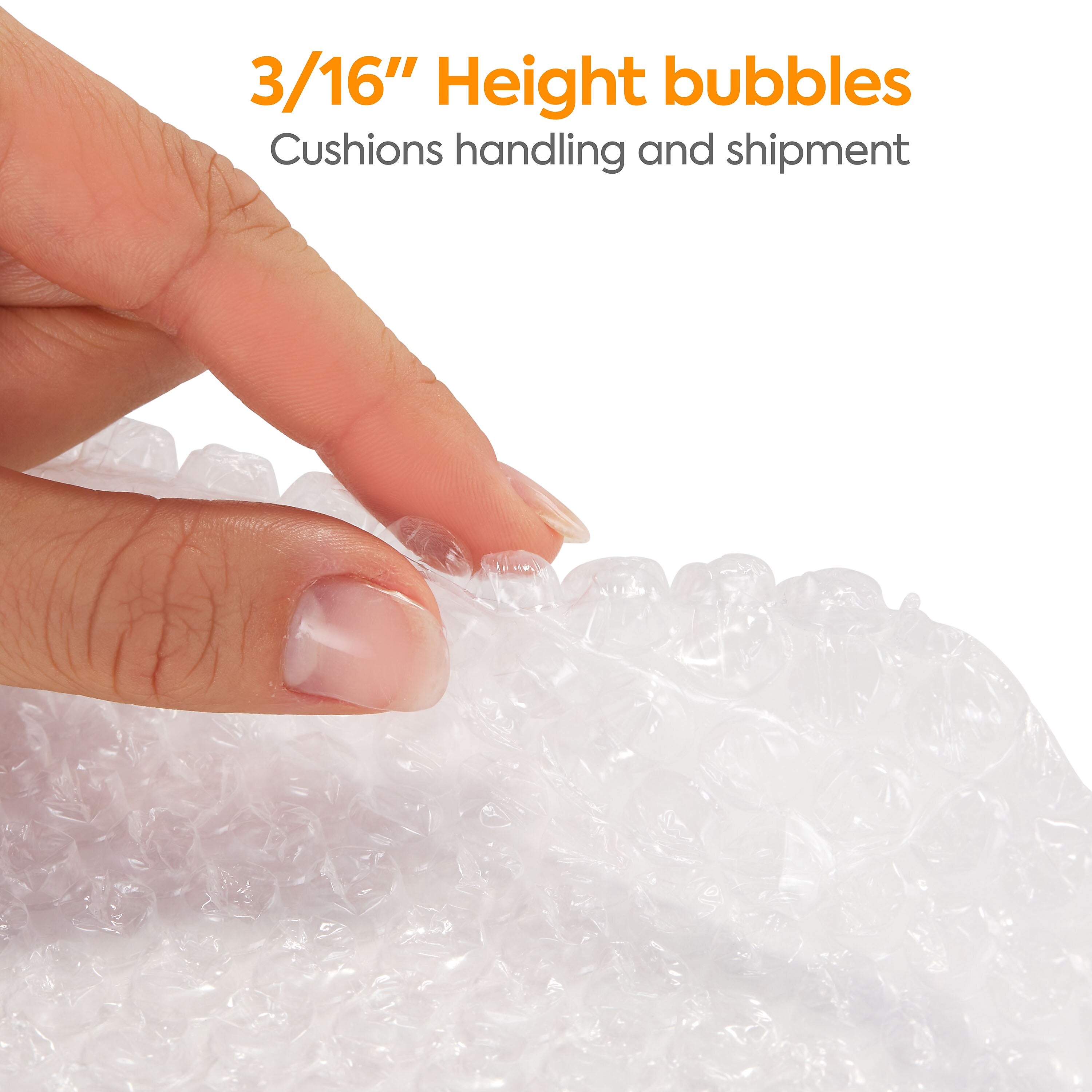 Staples 3/16" Bubble Roll, 12" x 25', Clear