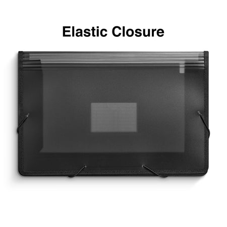 Staples 3.5" Expanding Wallet, Elastic Closure, Legal Size, Black