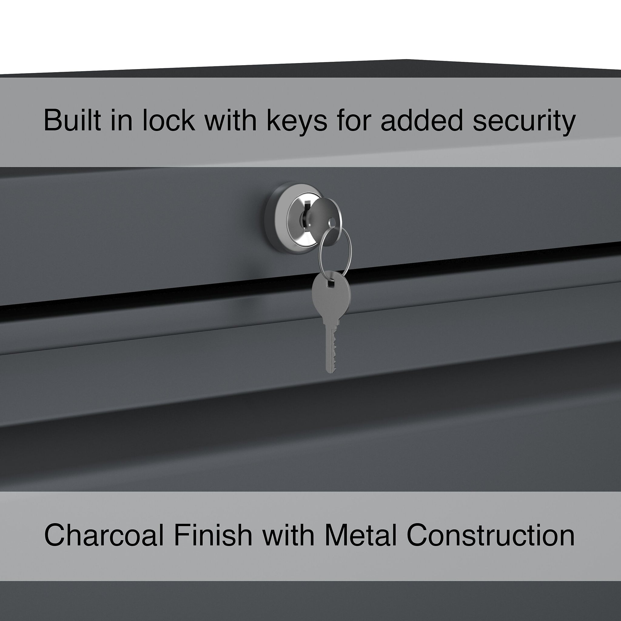 Staples 4-Drawer Lateral File Cabinet, Locking, Letter/Legal, Charcoal, 36