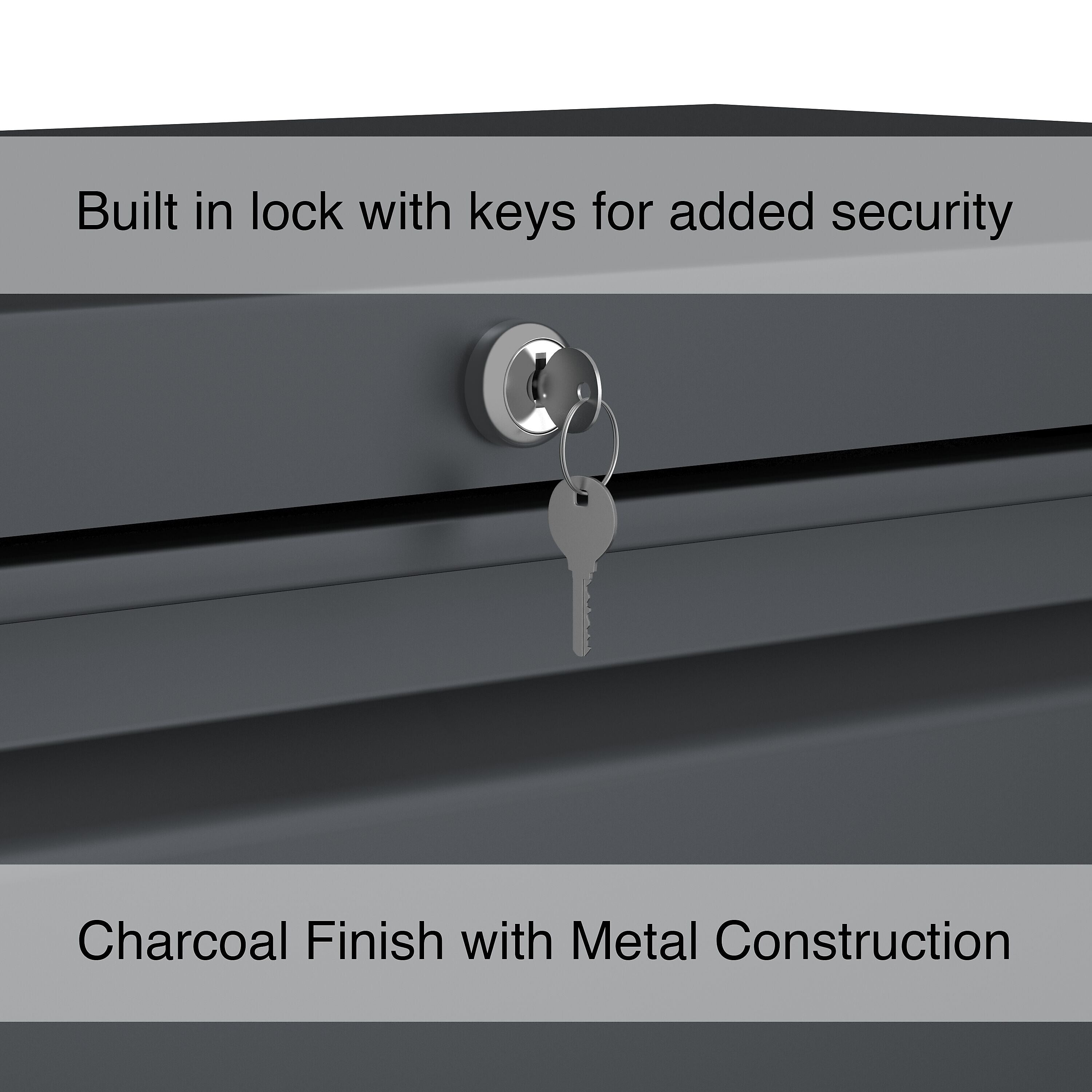 Staples 4-Drawer Lateral File Cabinet, Locking, Letter/Legal, Charcoal, 36