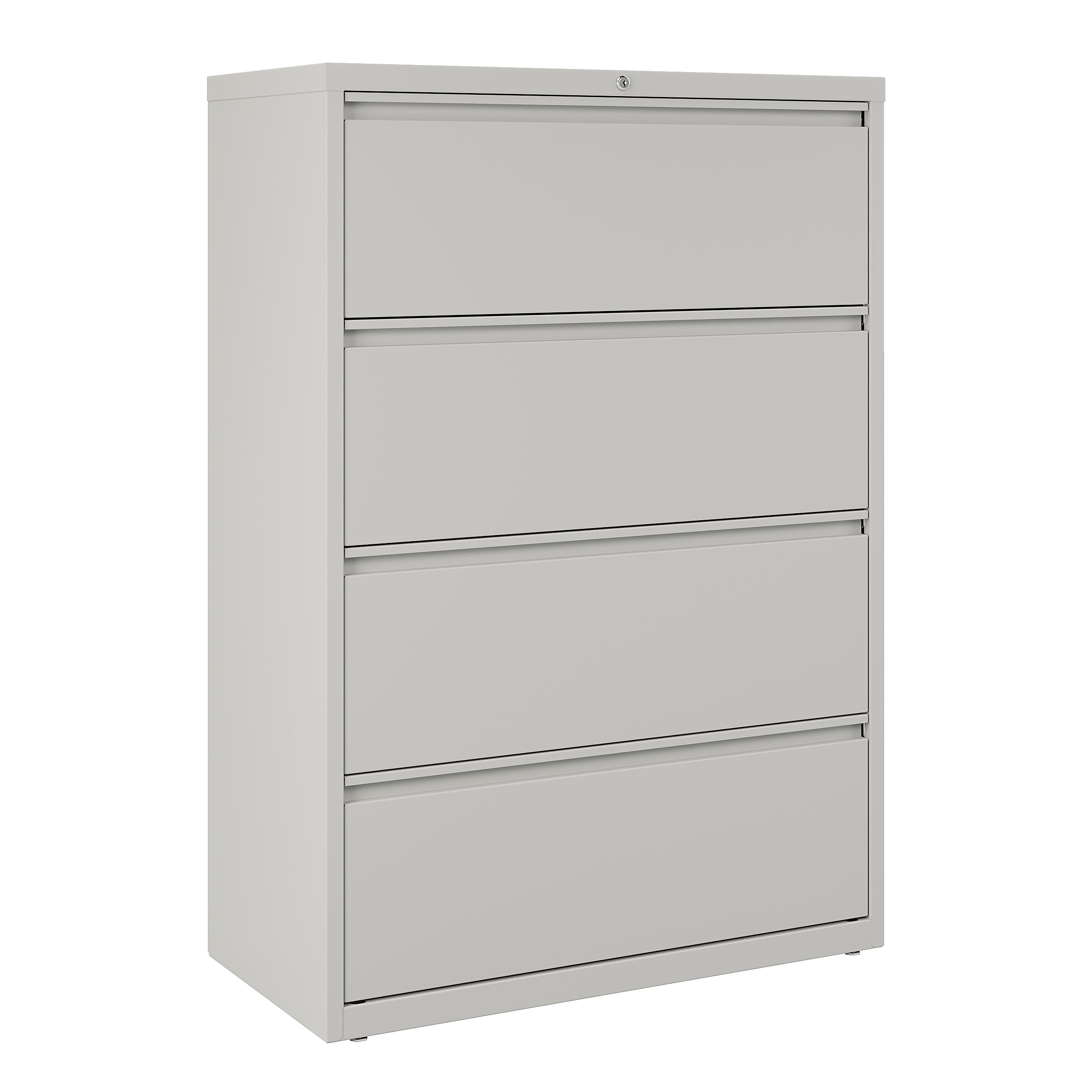 Staples 4-Drawer Lateral File Cabinet, Locking, Letter/Legal, Gray, 36"W