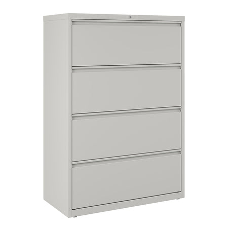 Staples 4-Drawer Lateral File Cabinet, Locking, Letter/Legal, Gray, 36"W