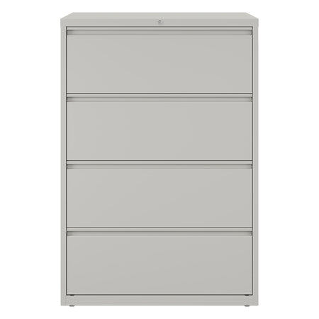 Staples 4-Drawer Lateral File Cabinet, Locking, Letter/Legal, Gray, 36"W