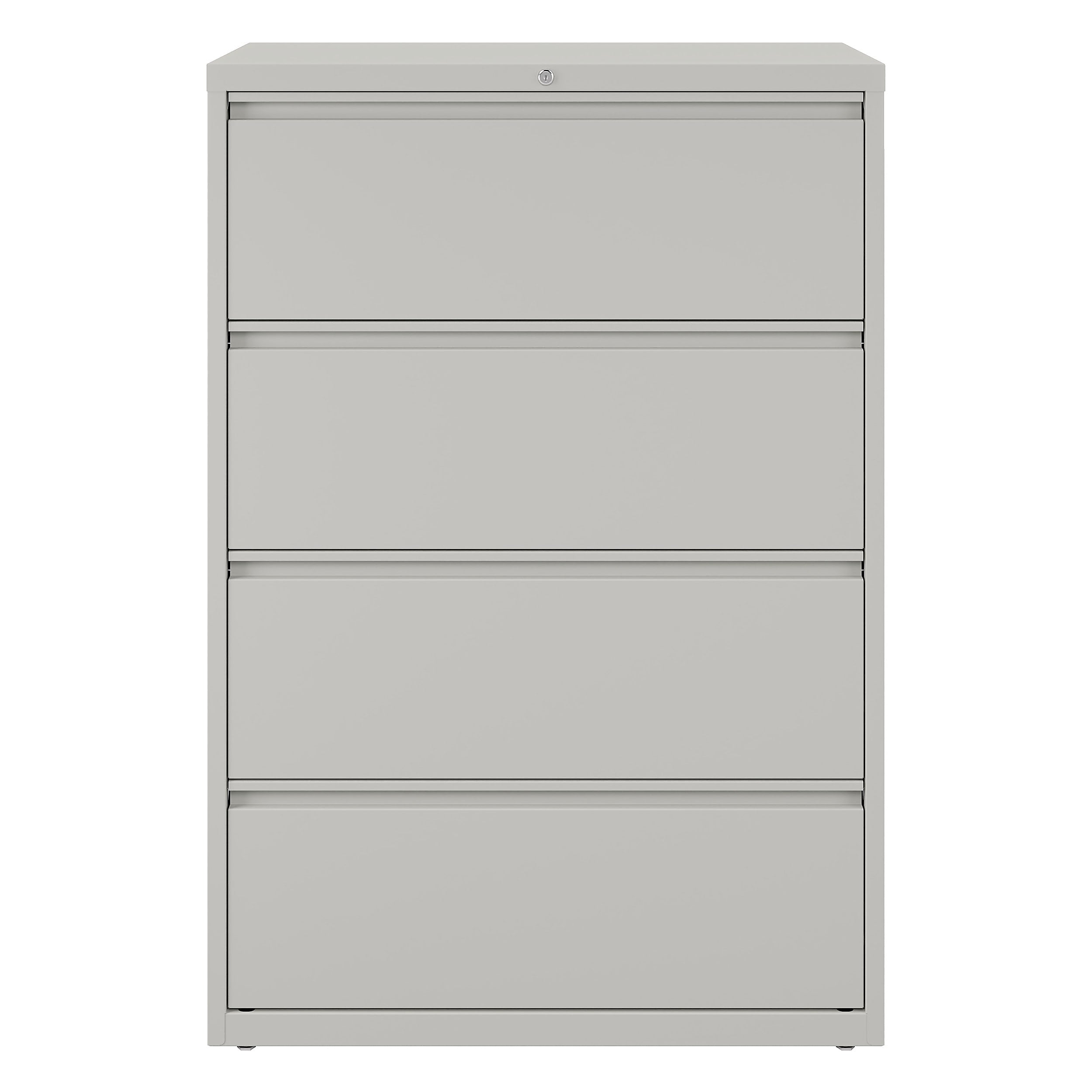 Staples 4-Drawer Lateral File Cabinet, Locking, Letter/Legal, Gray, 36"W