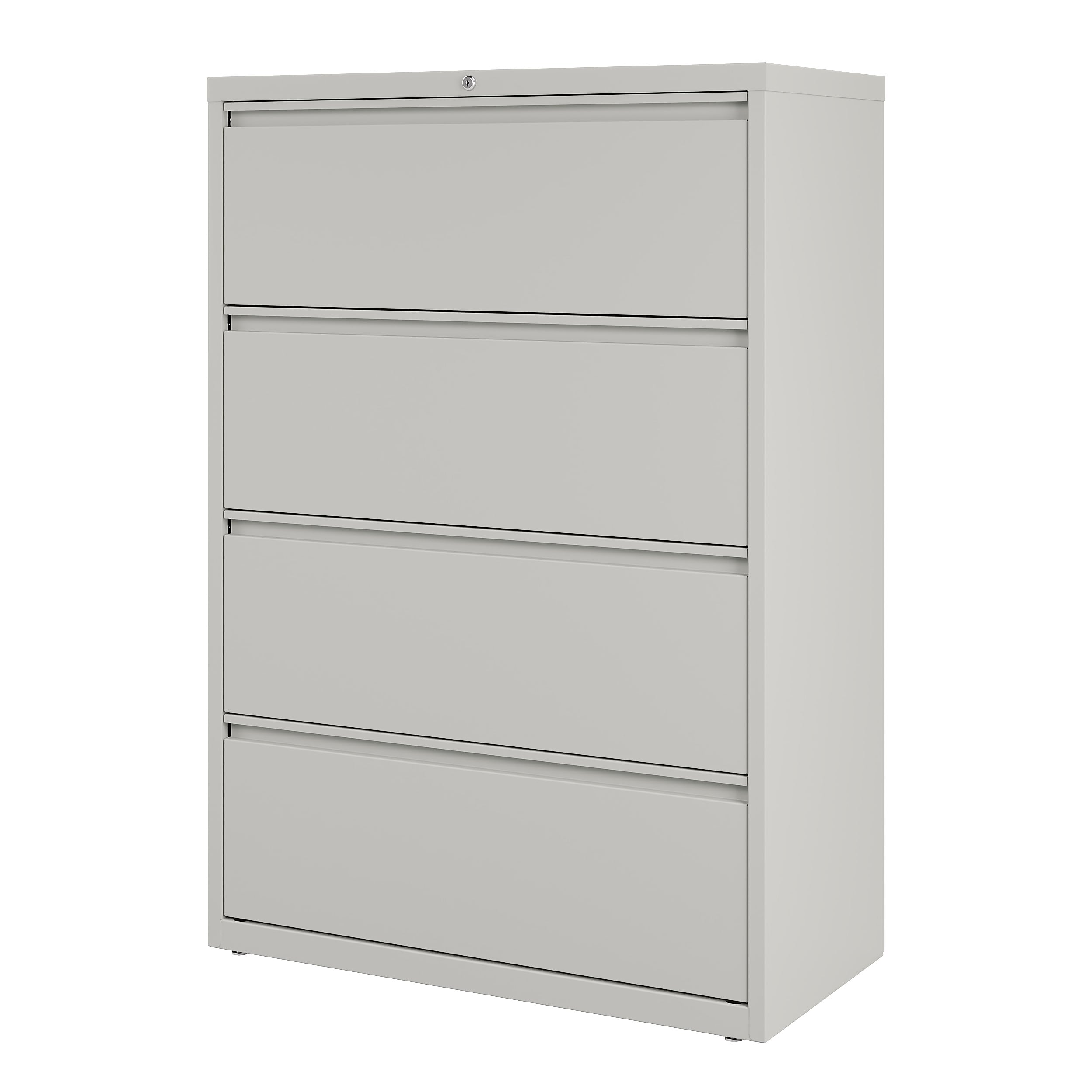 Staples 4-Drawer Lateral File Cabinet, Locking, Letter/Legal, Gray, 36"W