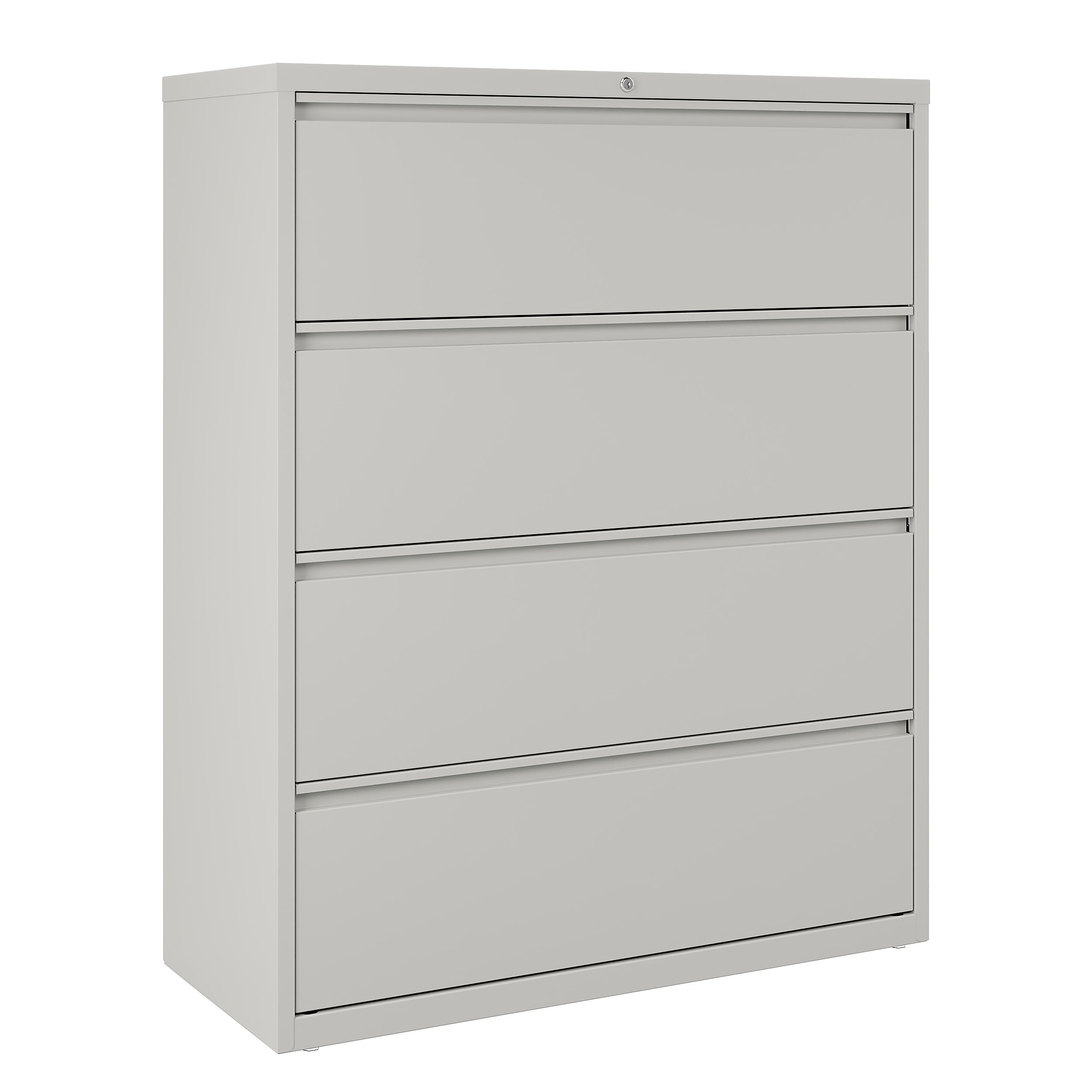 Staples 4-Drawer Lateral File Cabinet, Locking, Letter/Legal, Gray, 42"W