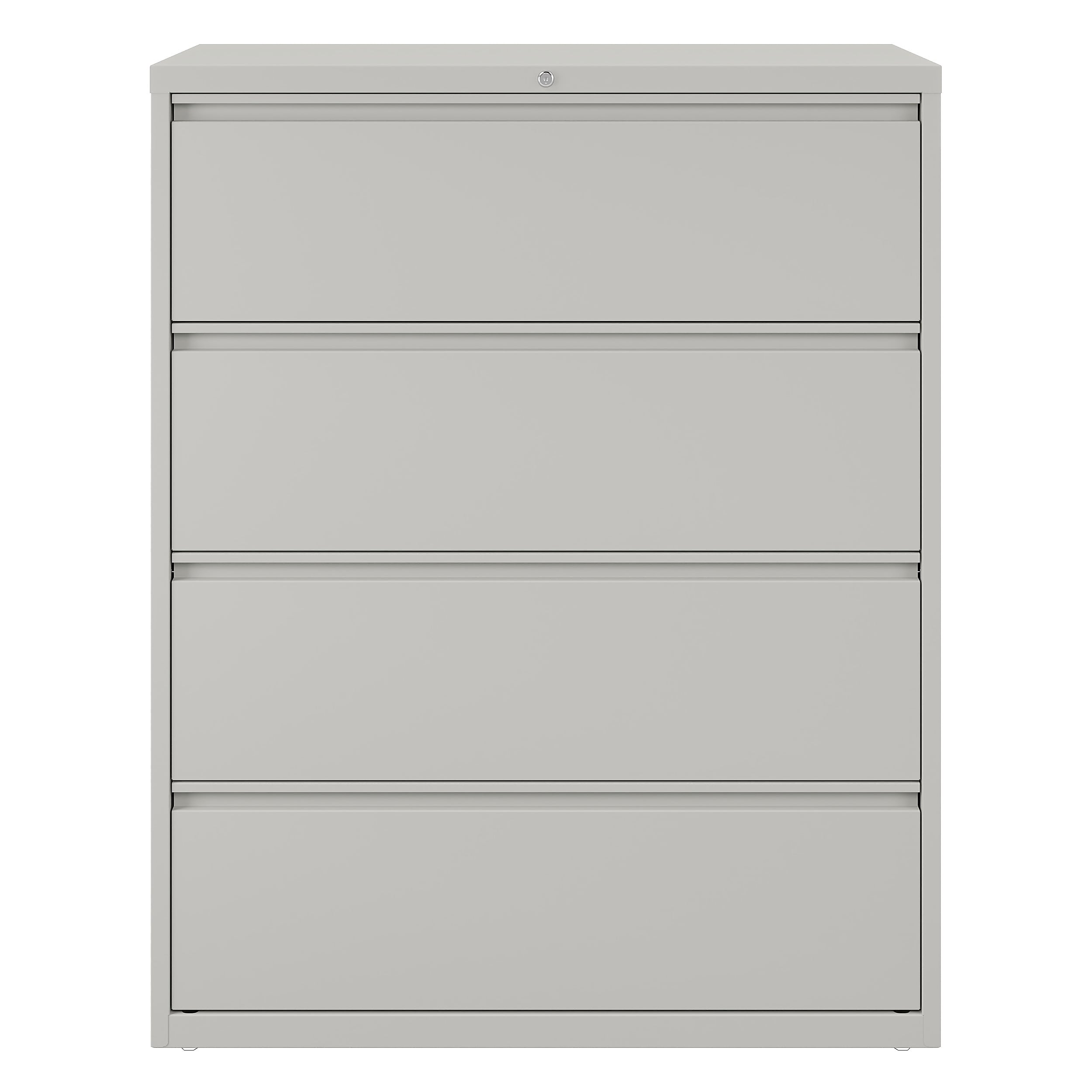 Staples 4-Drawer Lateral File Cabinet, Locking, Letter/Legal, Gray, 42"W