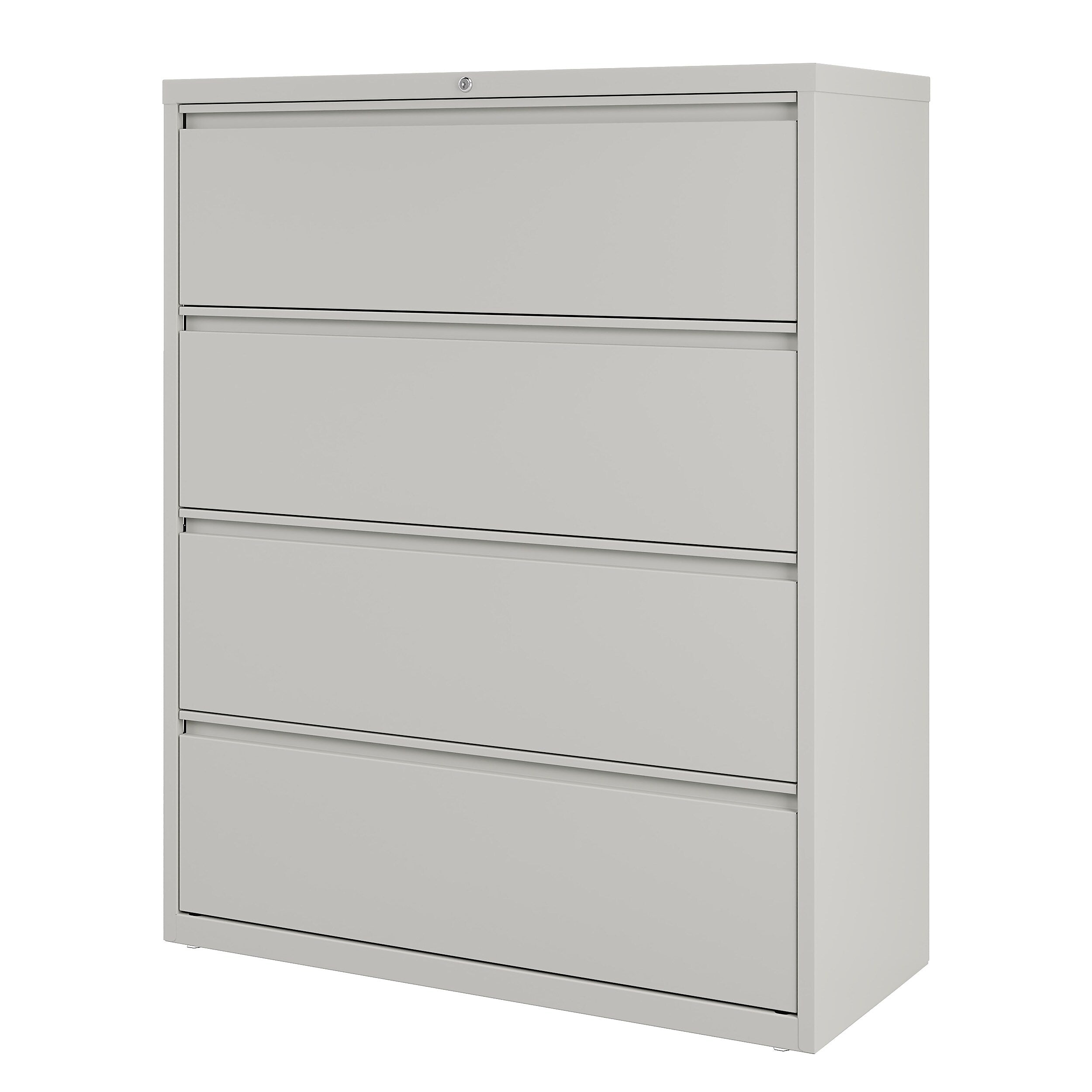 Staples 4-Drawer Lateral File Cabinet, Locking, Letter/Legal, Gray, 42