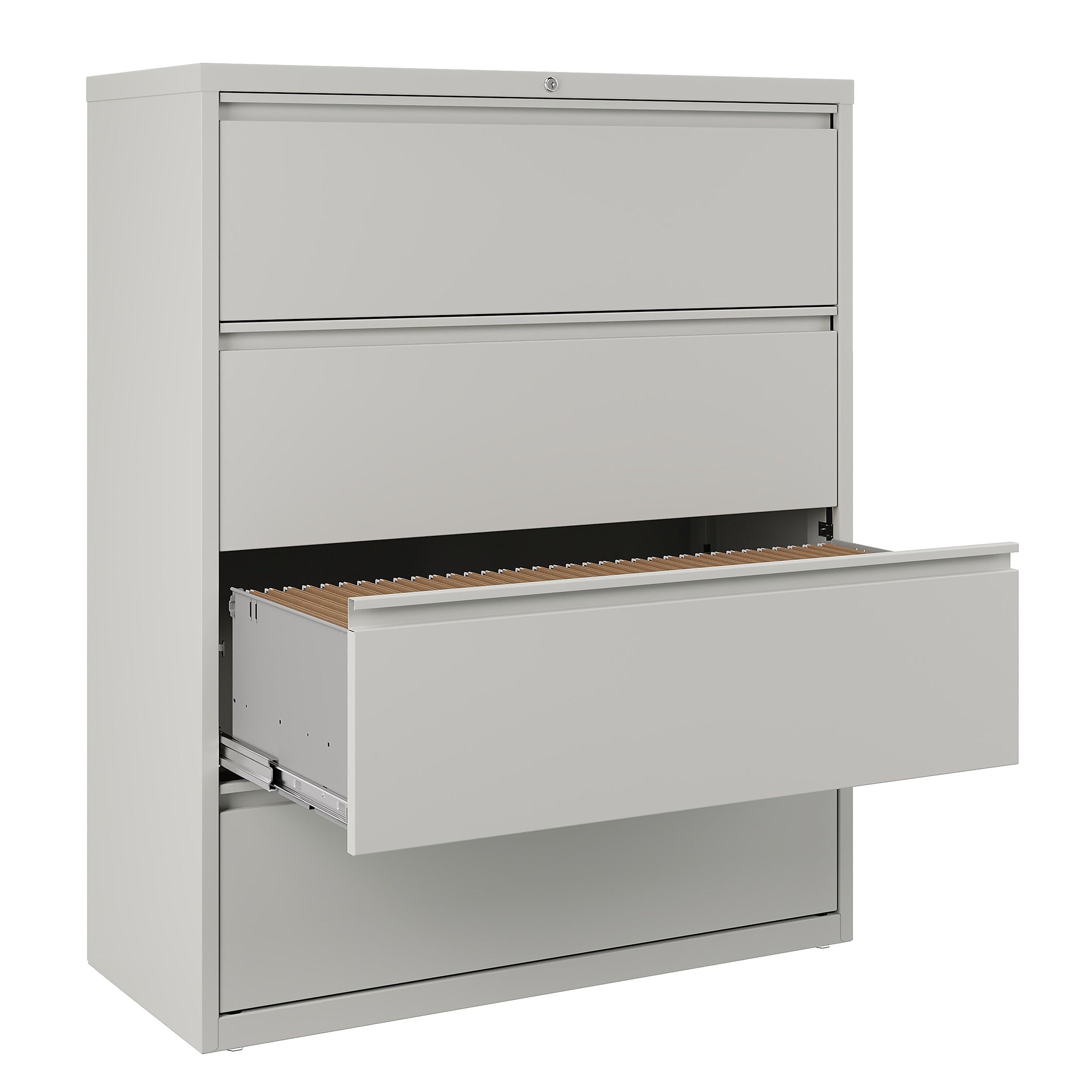 Staples 4-Drawer Lateral File Cabinet, Locking, Letter/Legal, Gray, 42
