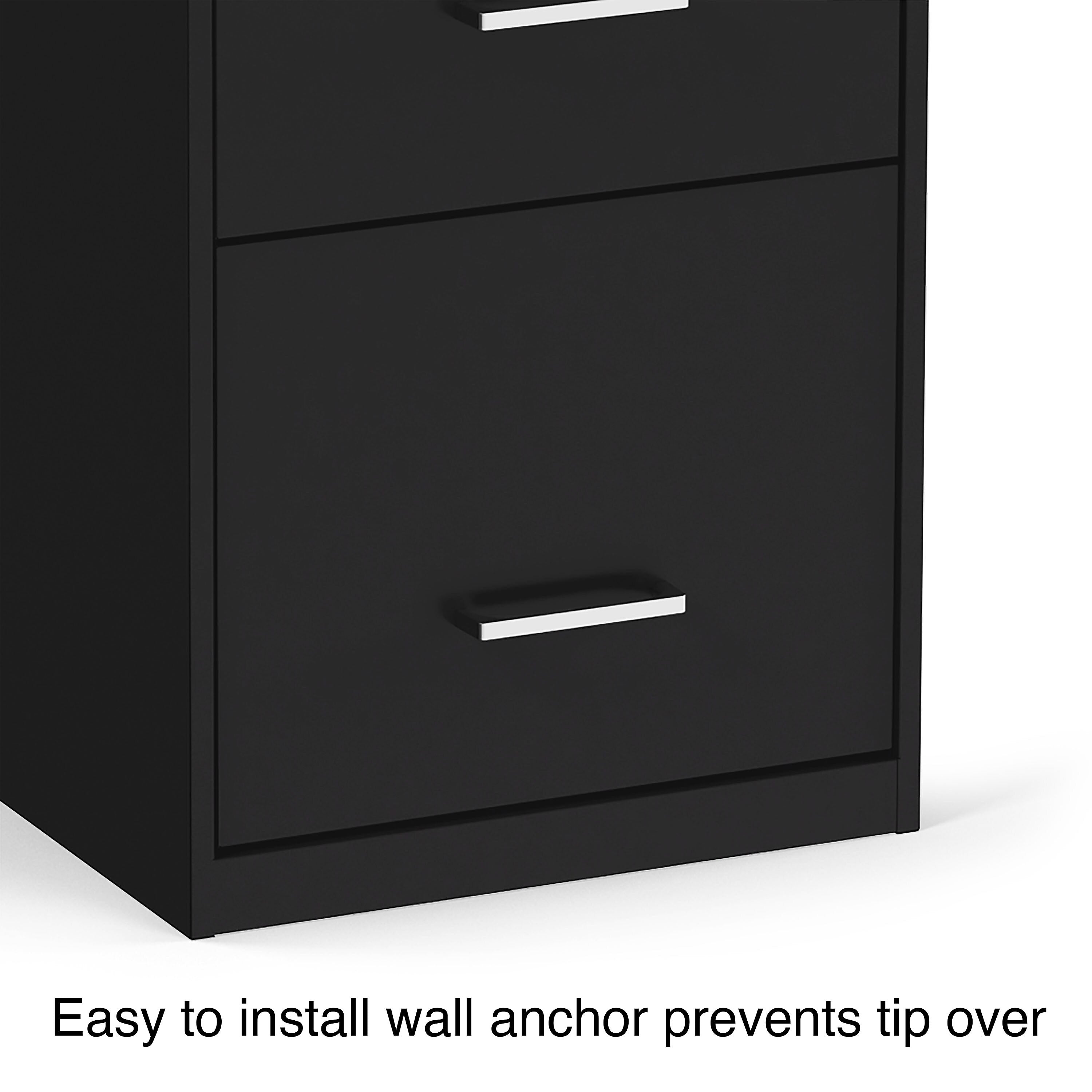 Staples 4-Drawer Light Duty Vertical File Cabinet, Locking, Letter, Black, 18"D