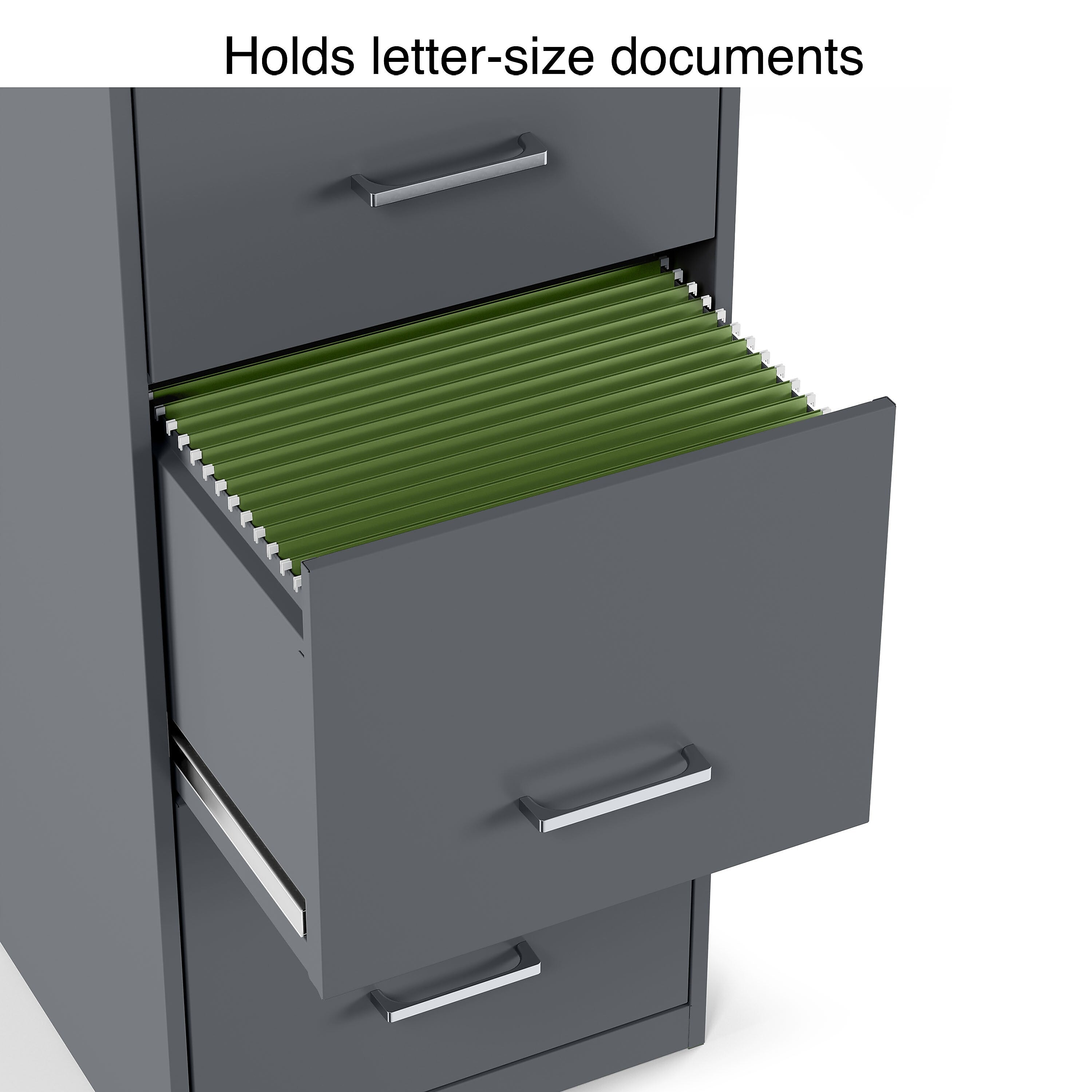 Staples 4-Drawer Light Duty Vertical File Cabinet, Locking, Letter, Charcoal, 18