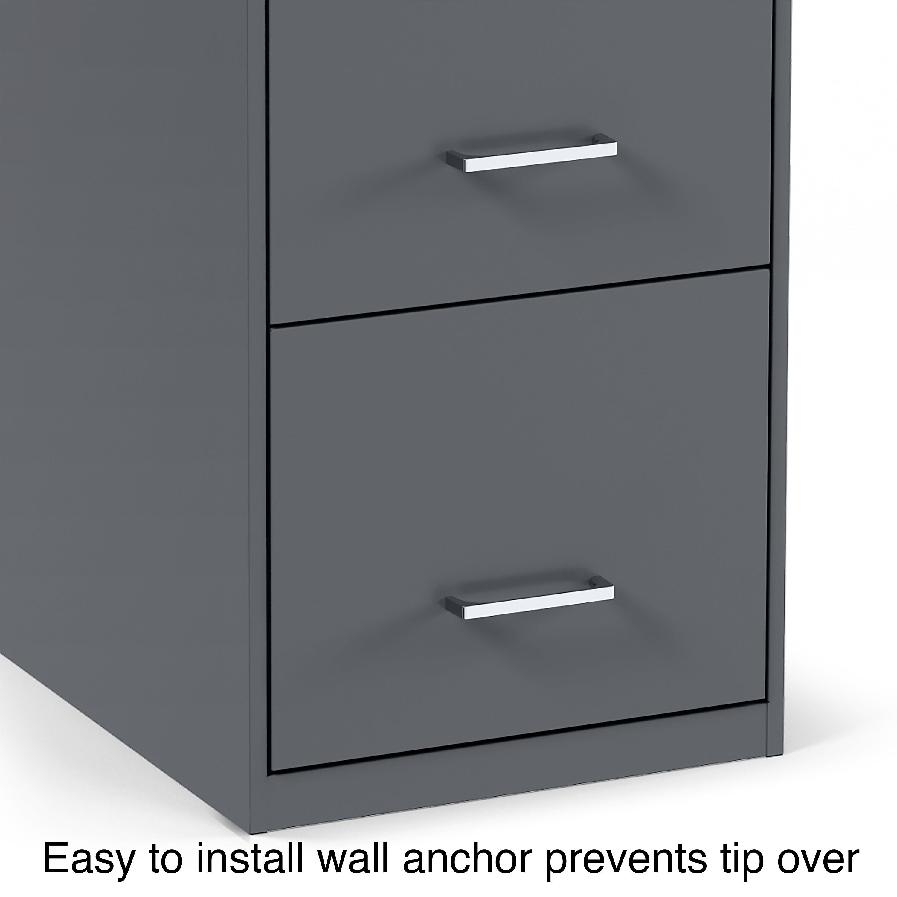 Staples 4-Drawer Light Duty Vertical File Cabinet, Locking, Letter, Charcoal, 18