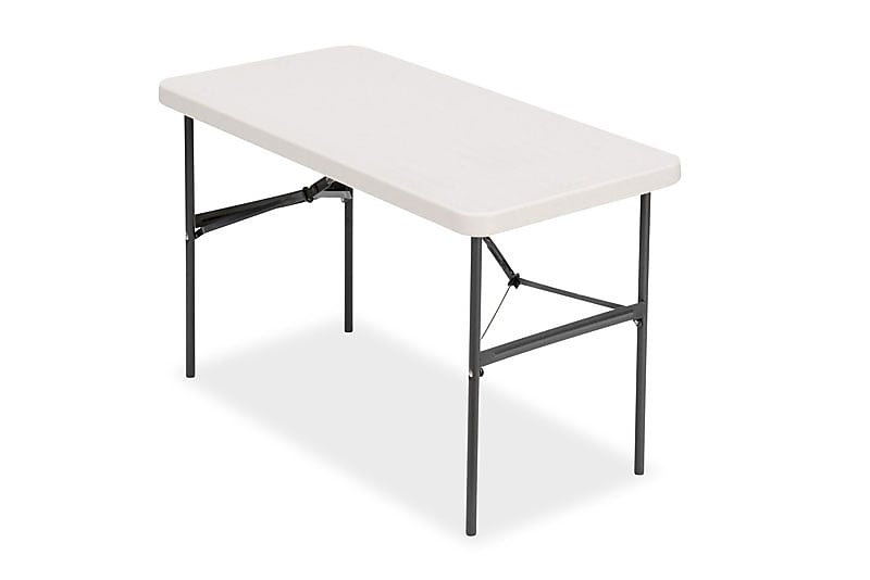 Staples® 4' x 24" Heavy Duty Folding Table, Gray