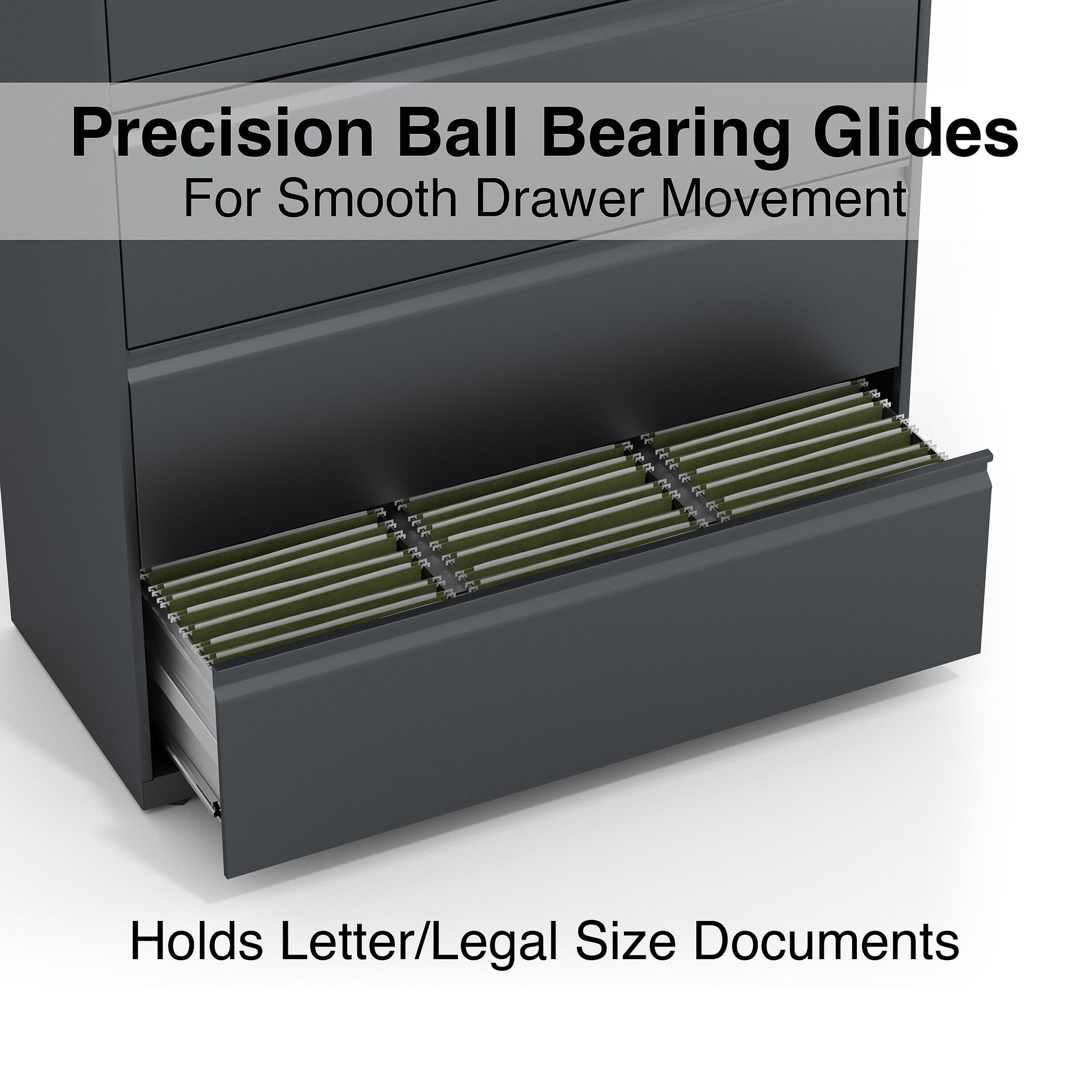 Staples 5-Drawer Lateral File Cabinet, Locking, Letter/Legal, Charcoal, 42