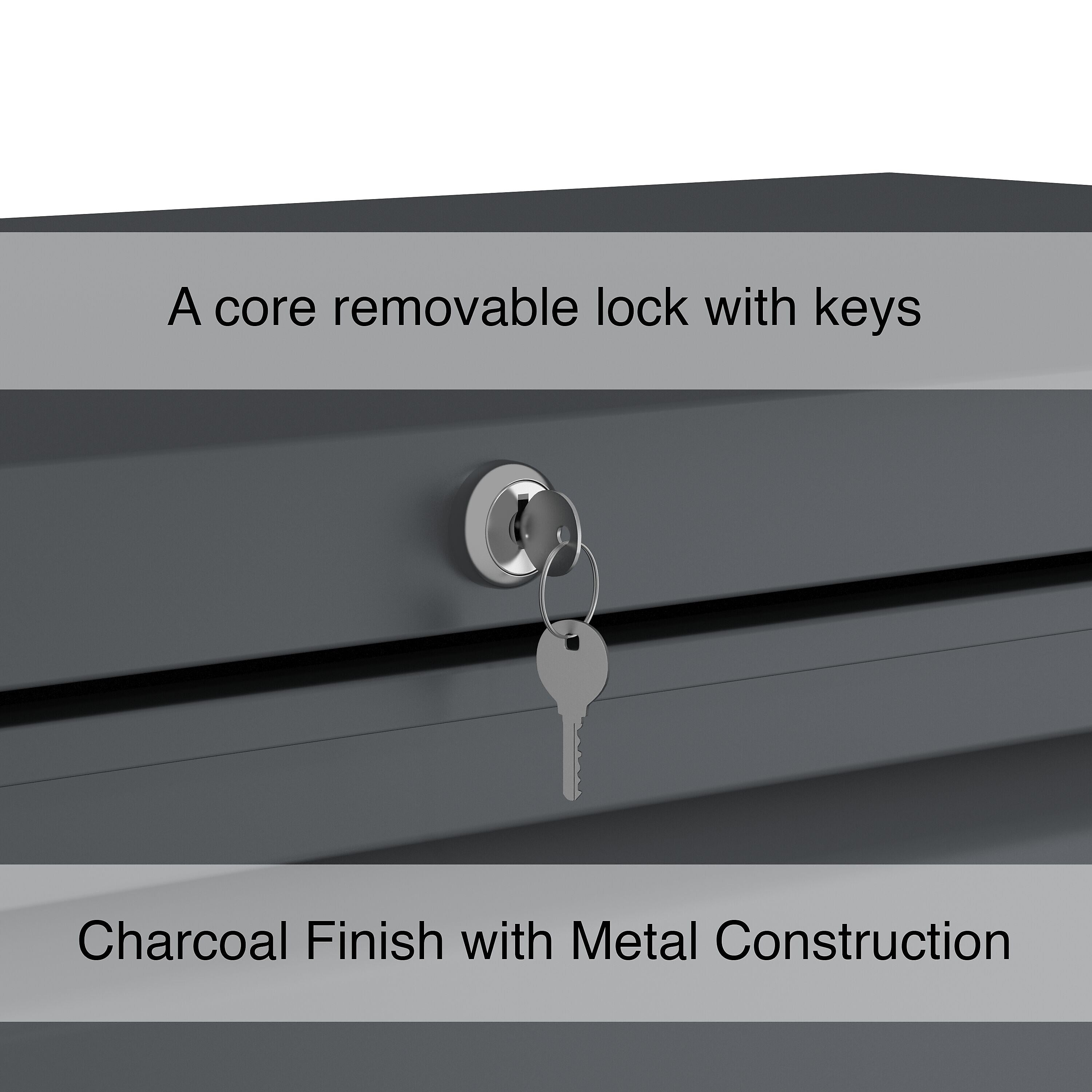 Staples 5-Drawer Lateral File Cabinet, Locking, Letter/Legal, Charcoal, 42